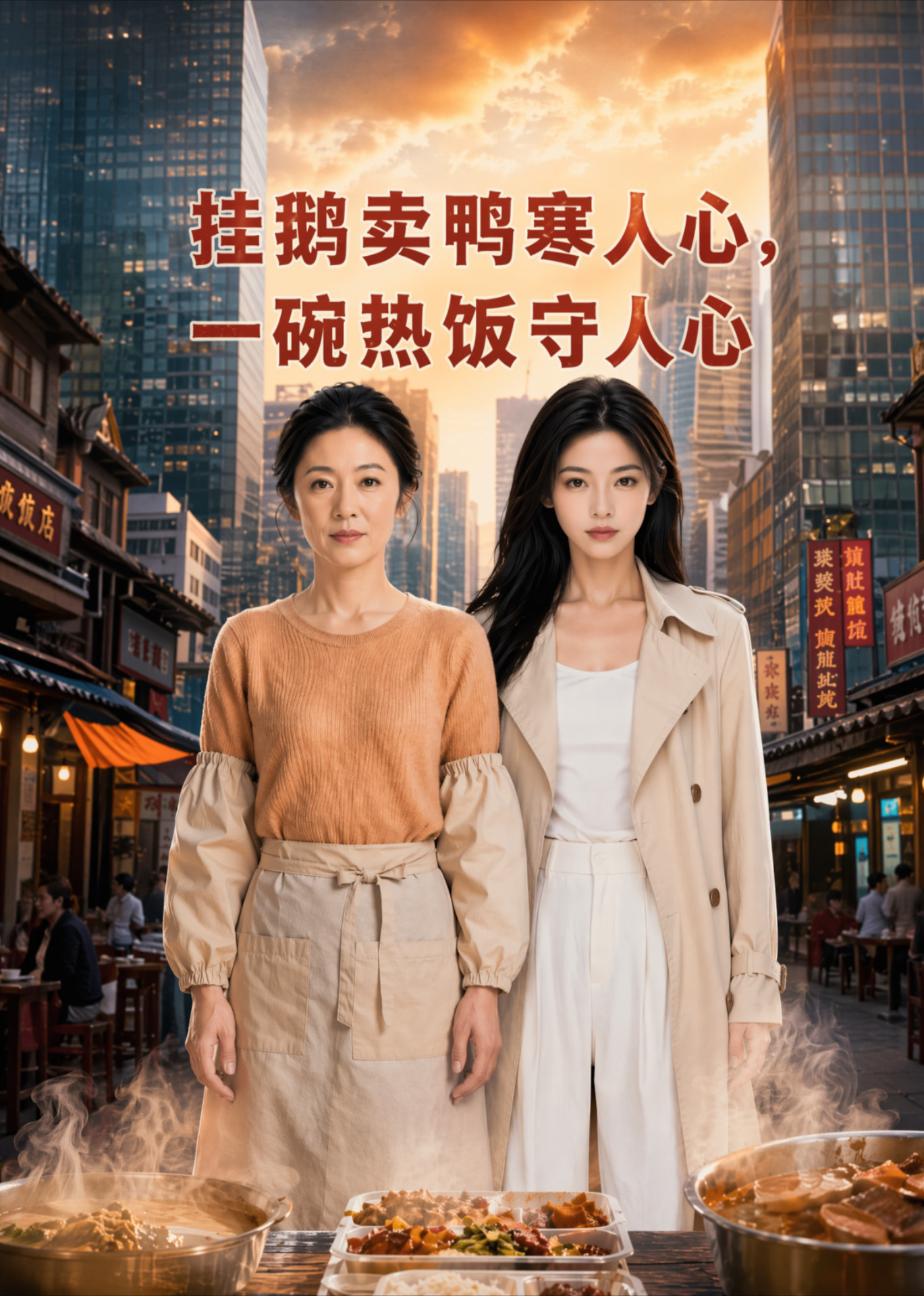 挂鹅卖鸭寒人心，一碗热饭守人心