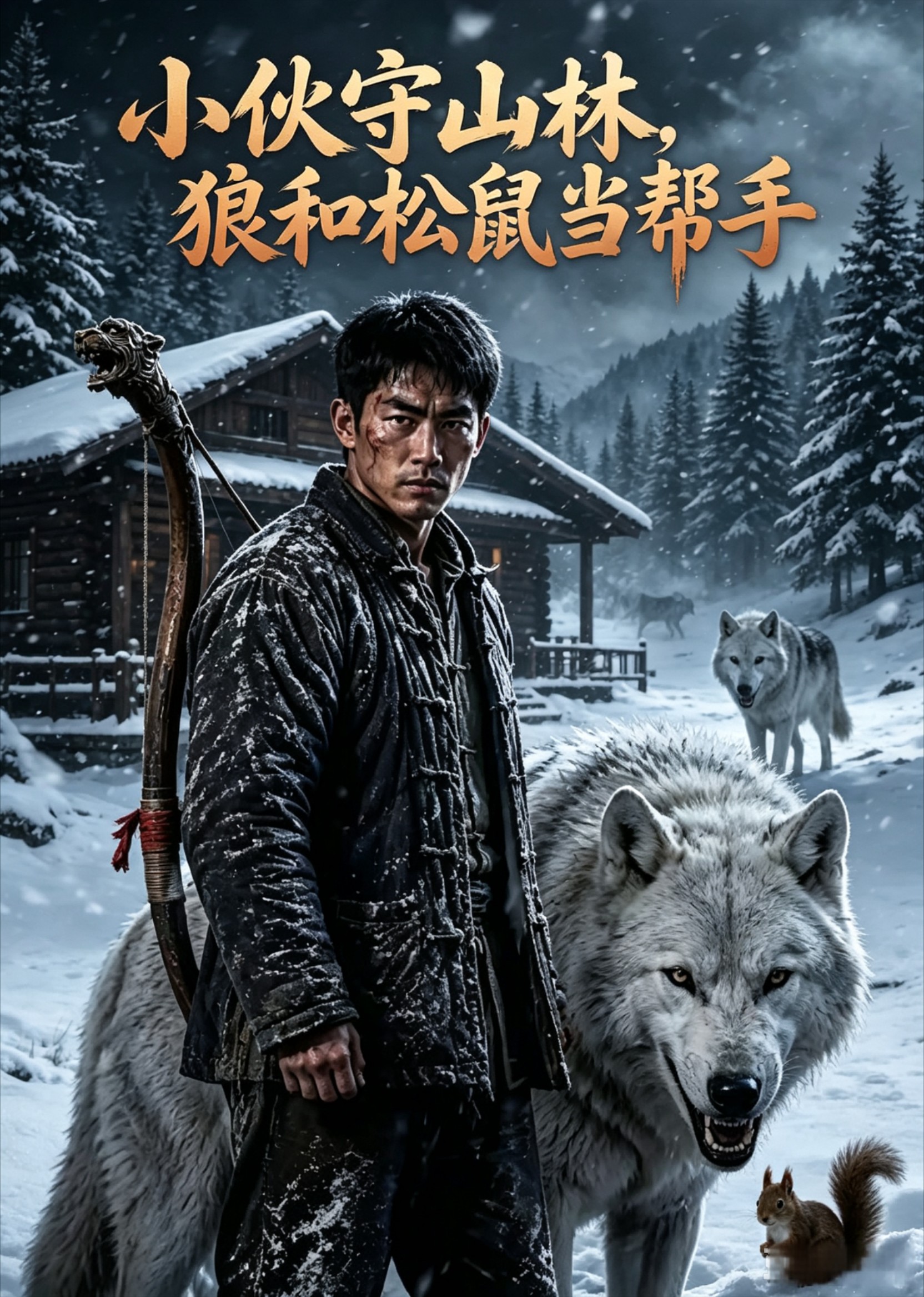 小伙守山林，狼和松鼠当帮手封面图