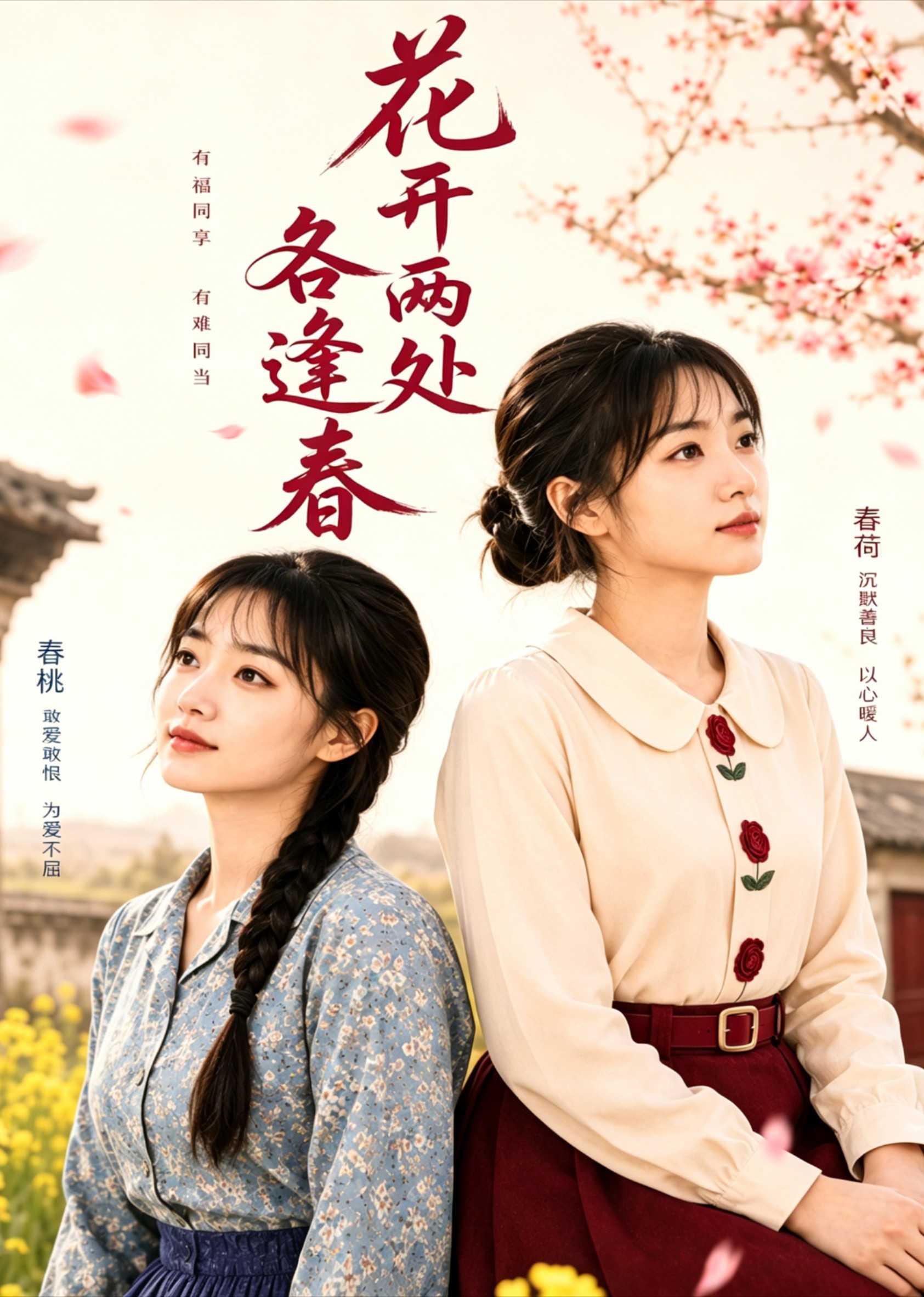 花开两处各逢春