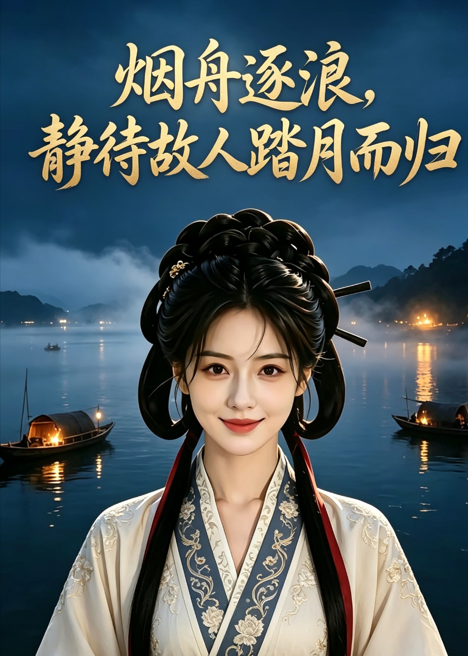 烟舟逐浪，静待故人踏月而归