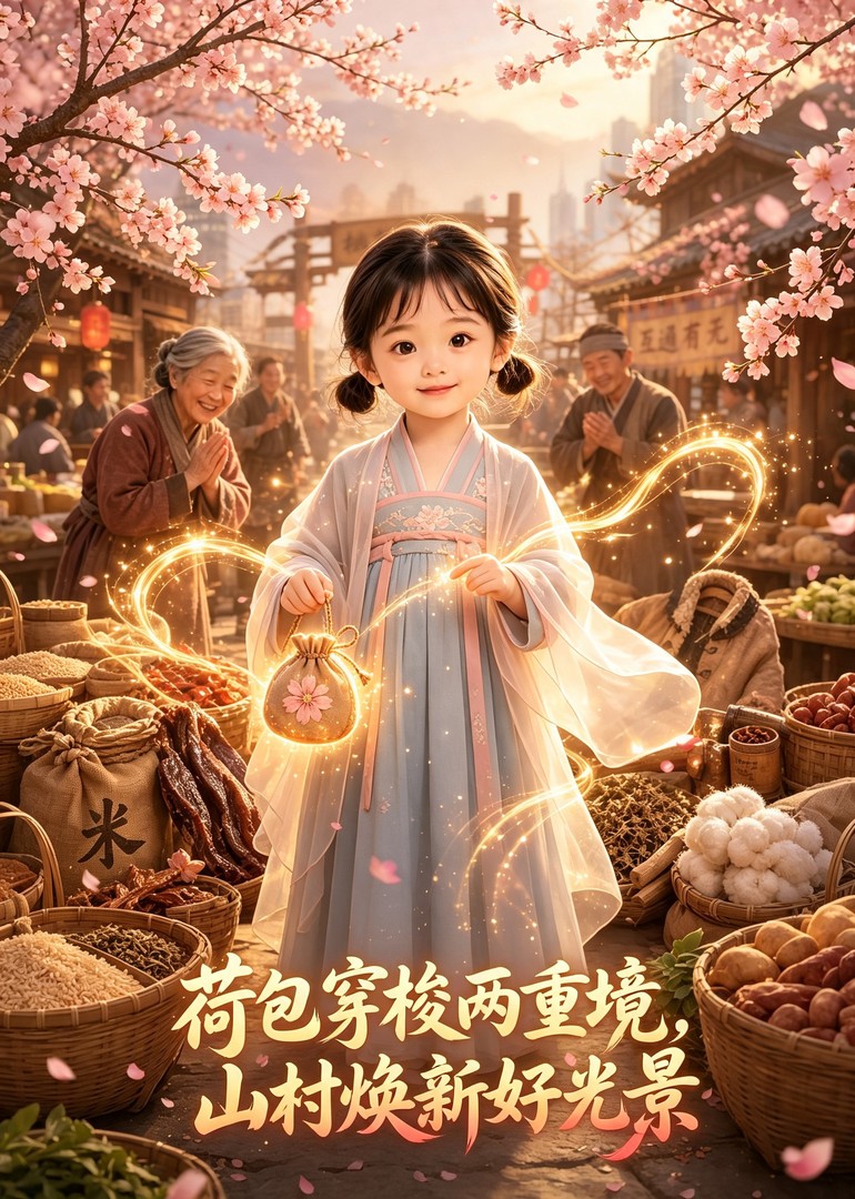 荷包穿梭两重境，山村焕新好光景