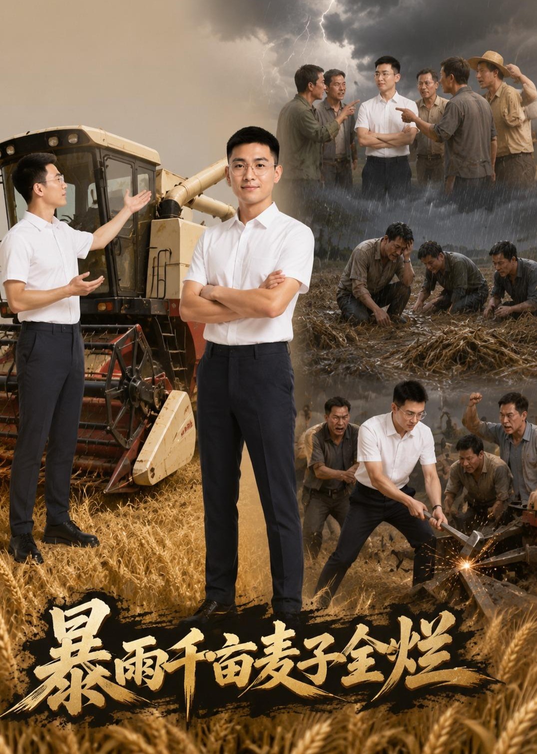 暴雨千亩麦子全烂
