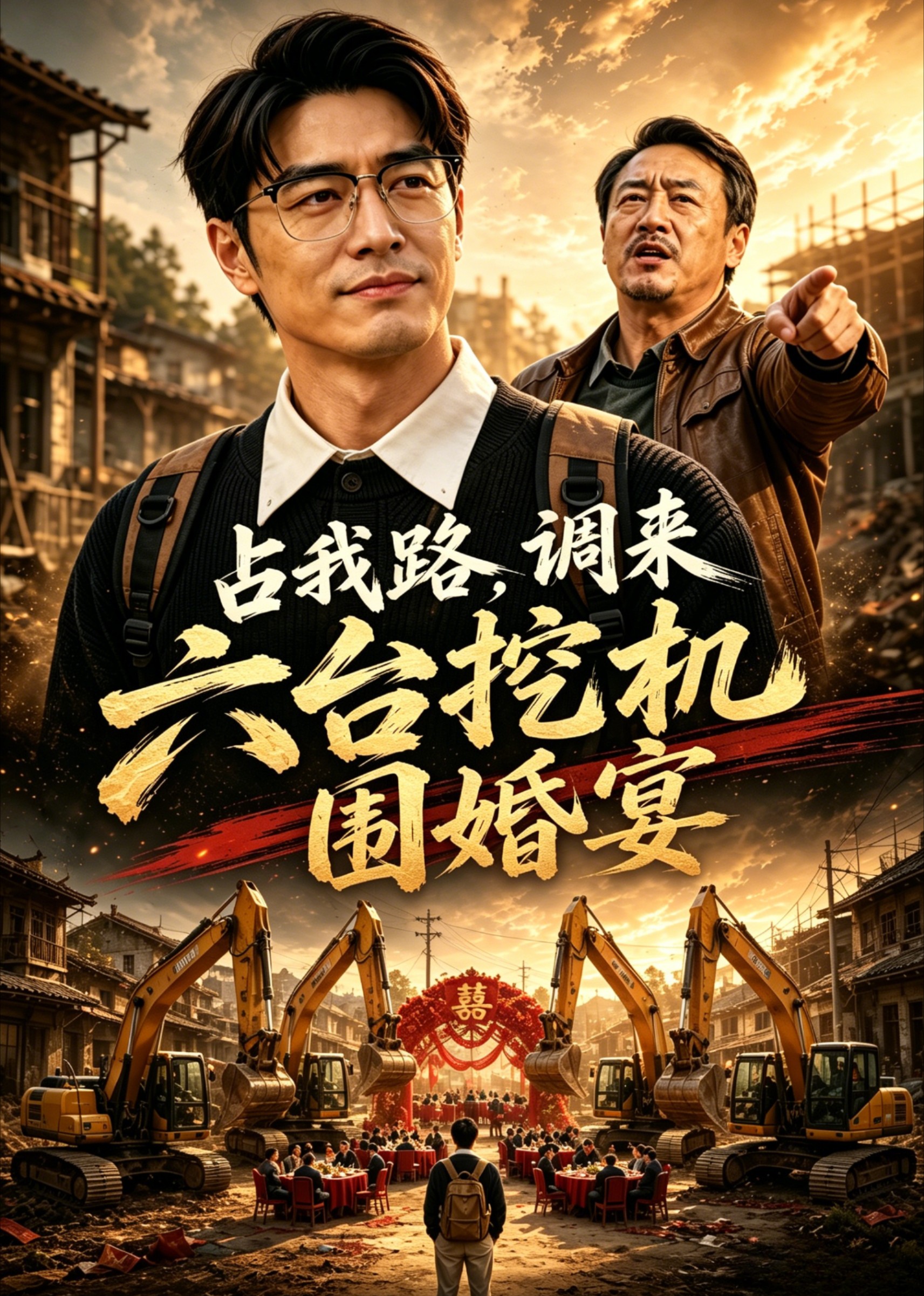 占我路,调来六台挖机围婚宴