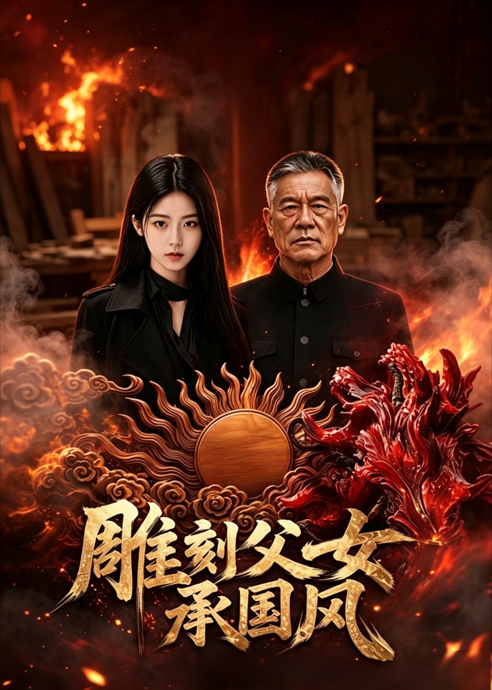 雕刻父女承国风