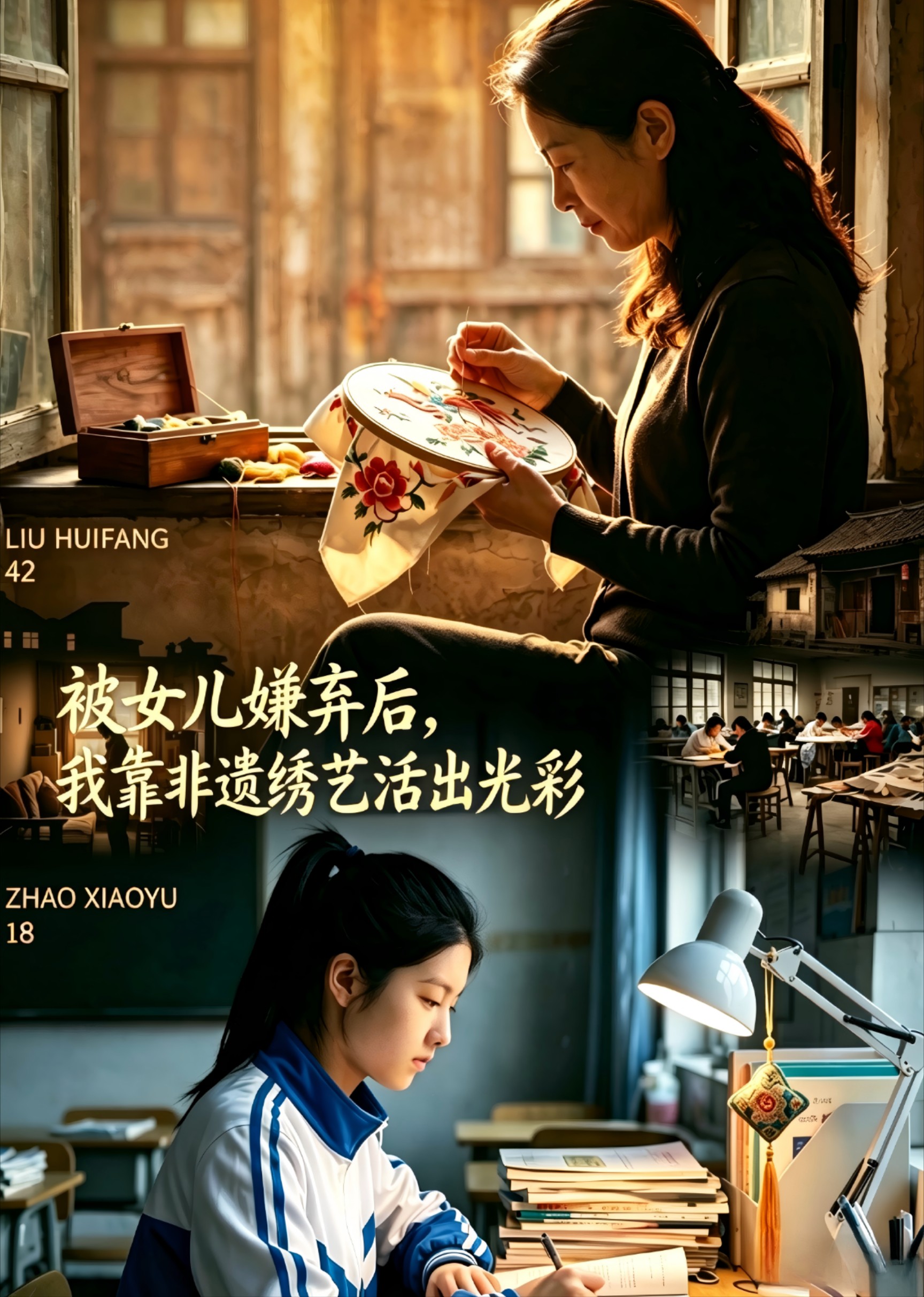 被女儿嫌弃后，我靠非遗绣艺活出光彩