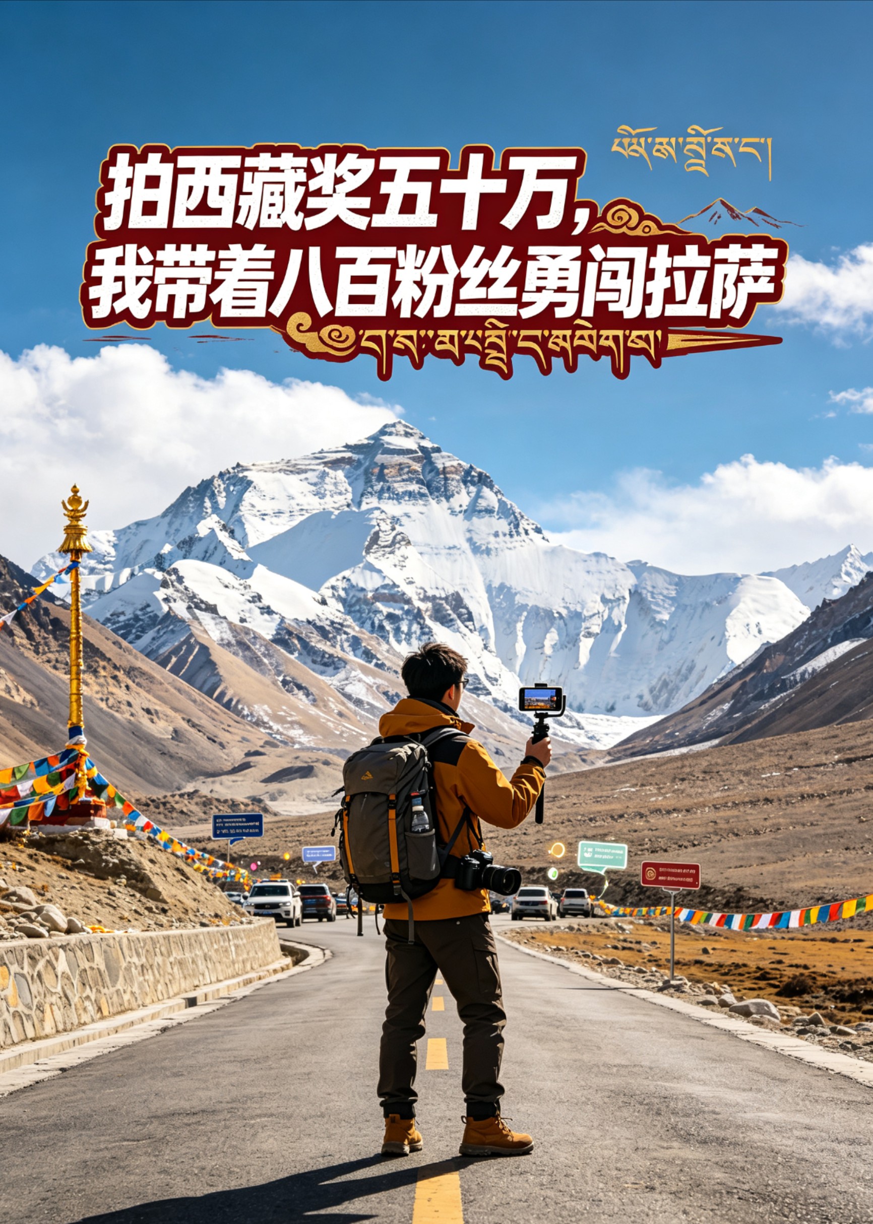 拍西藏奖五十万，我带着八百粉丝勇闯拉萨