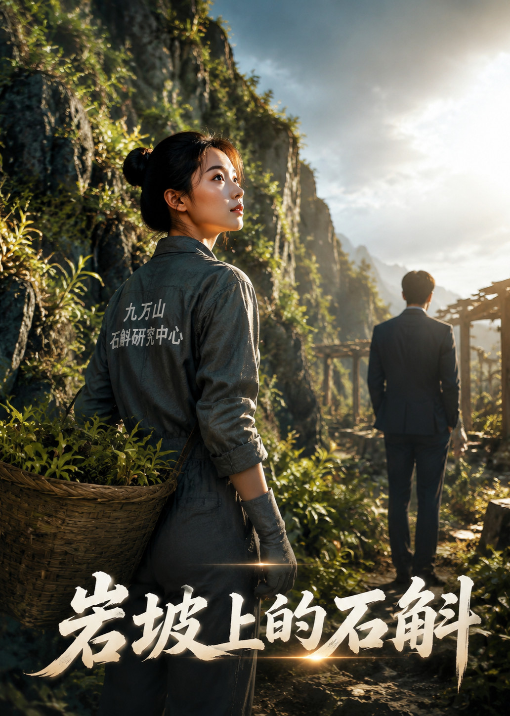 岩坡上的石斛