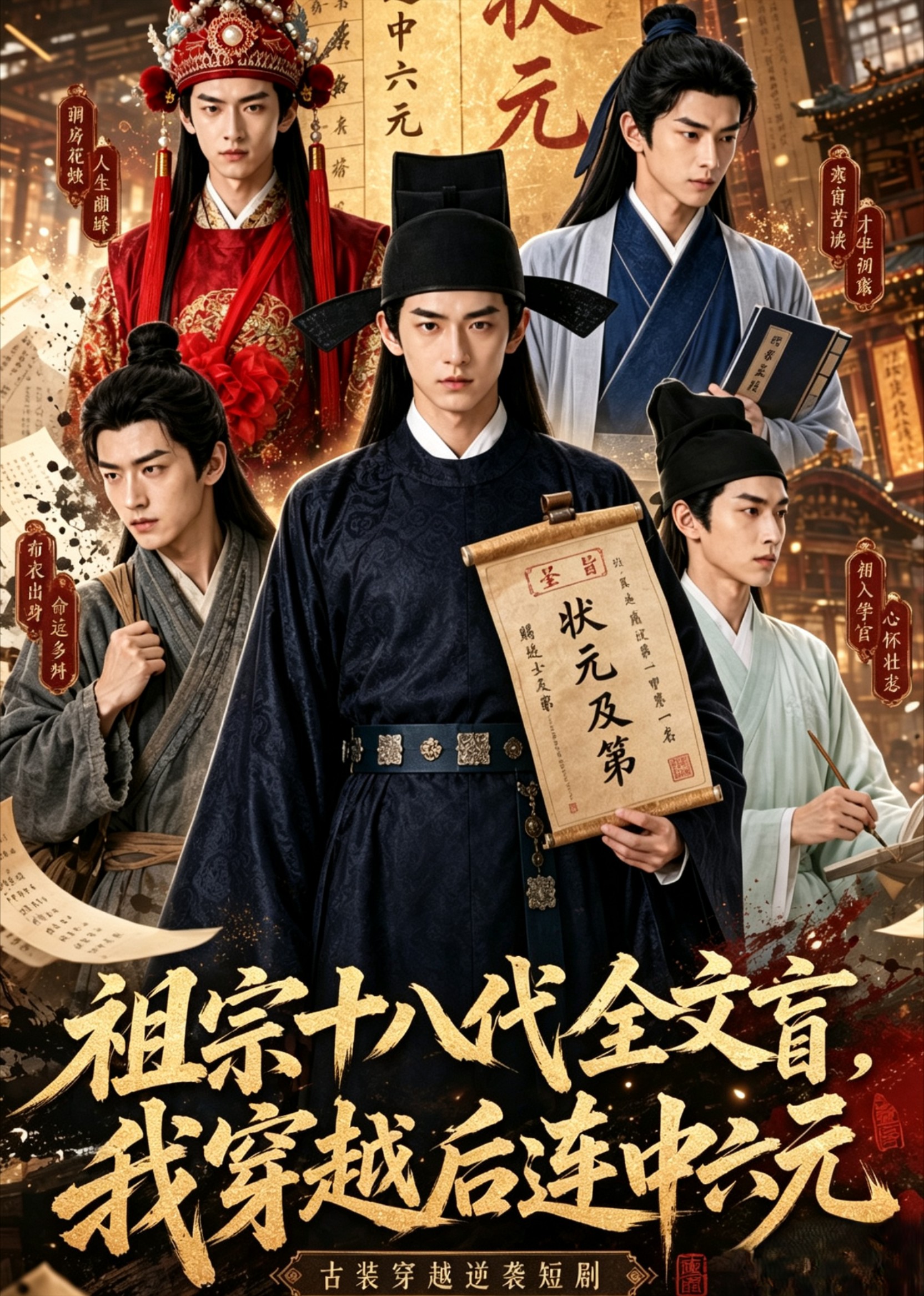 祖宗十八代全文盲，我穿越后连中六元