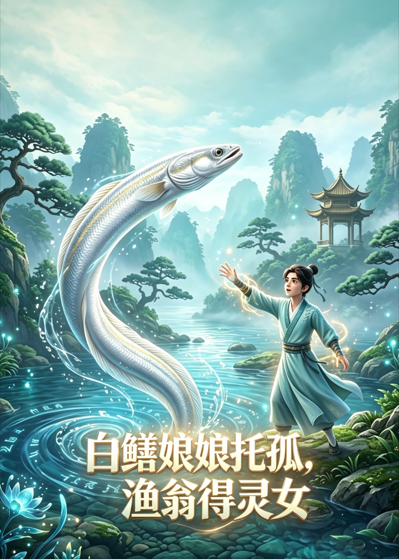 白鳝娘娘托孤，渔翁得灵女