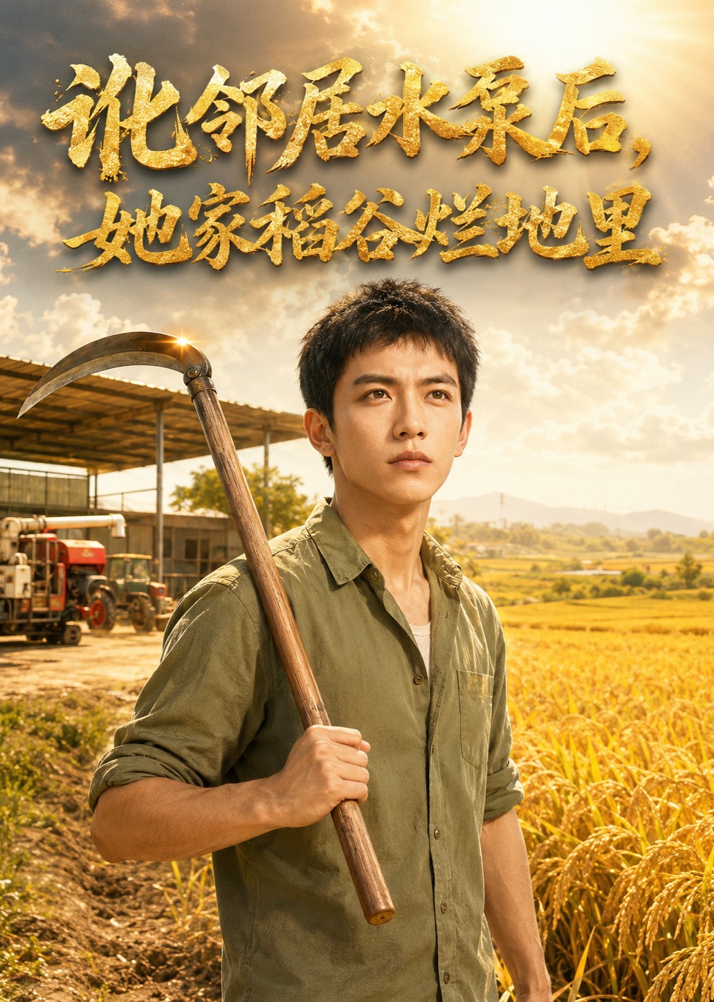 讹邻居水泵后，她家稻谷烂地里