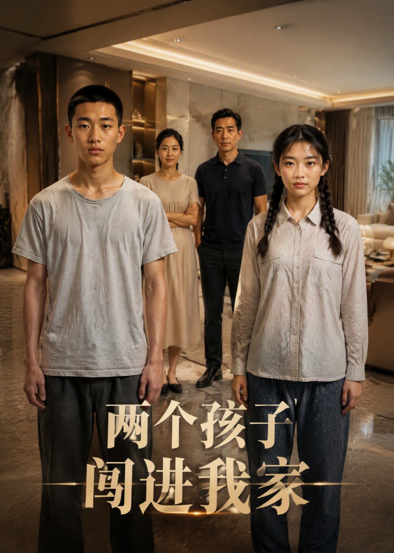 两个孩子闯进我家