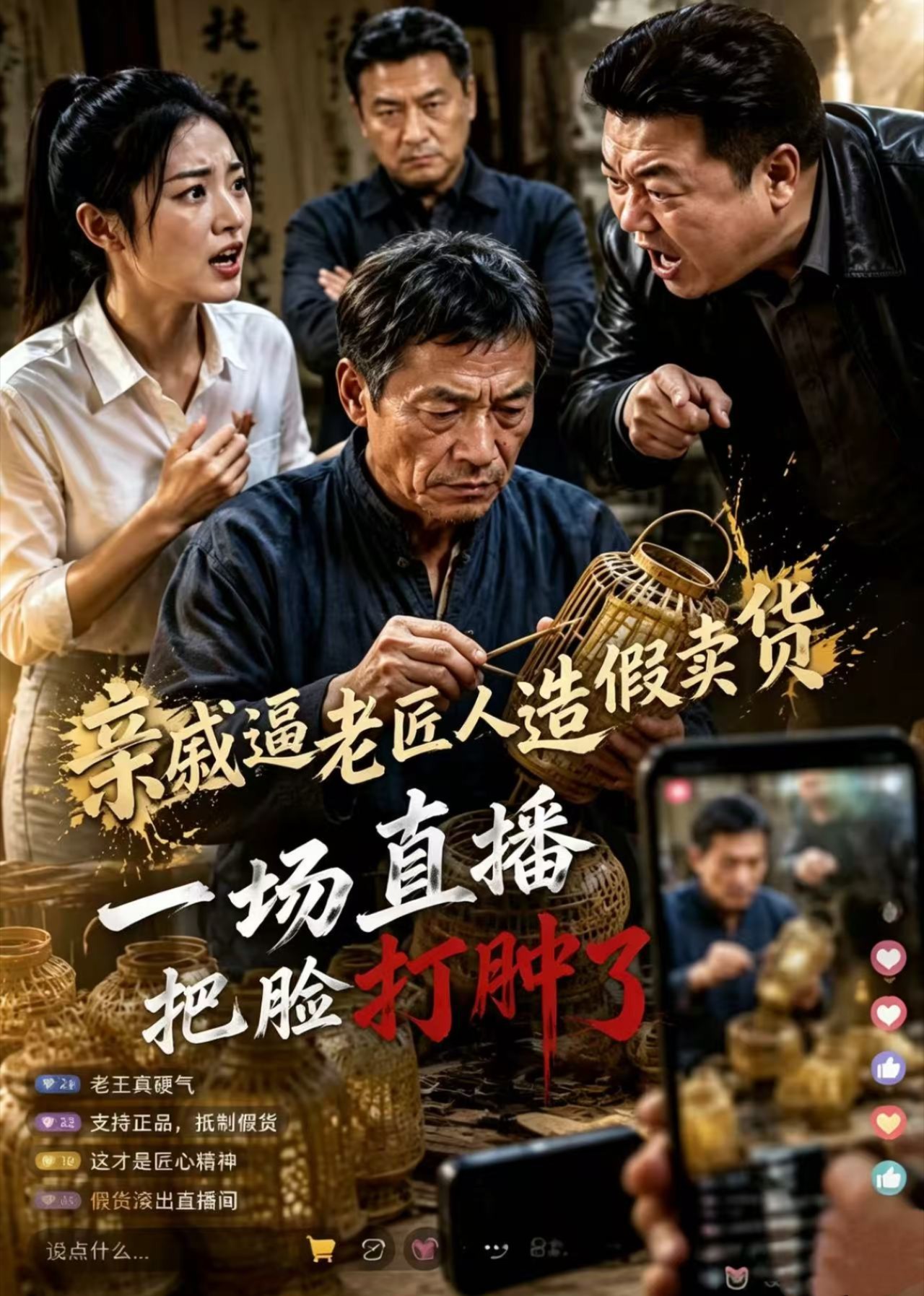亲戚逼老匠人造假卖货，一场直播把脸打肿了