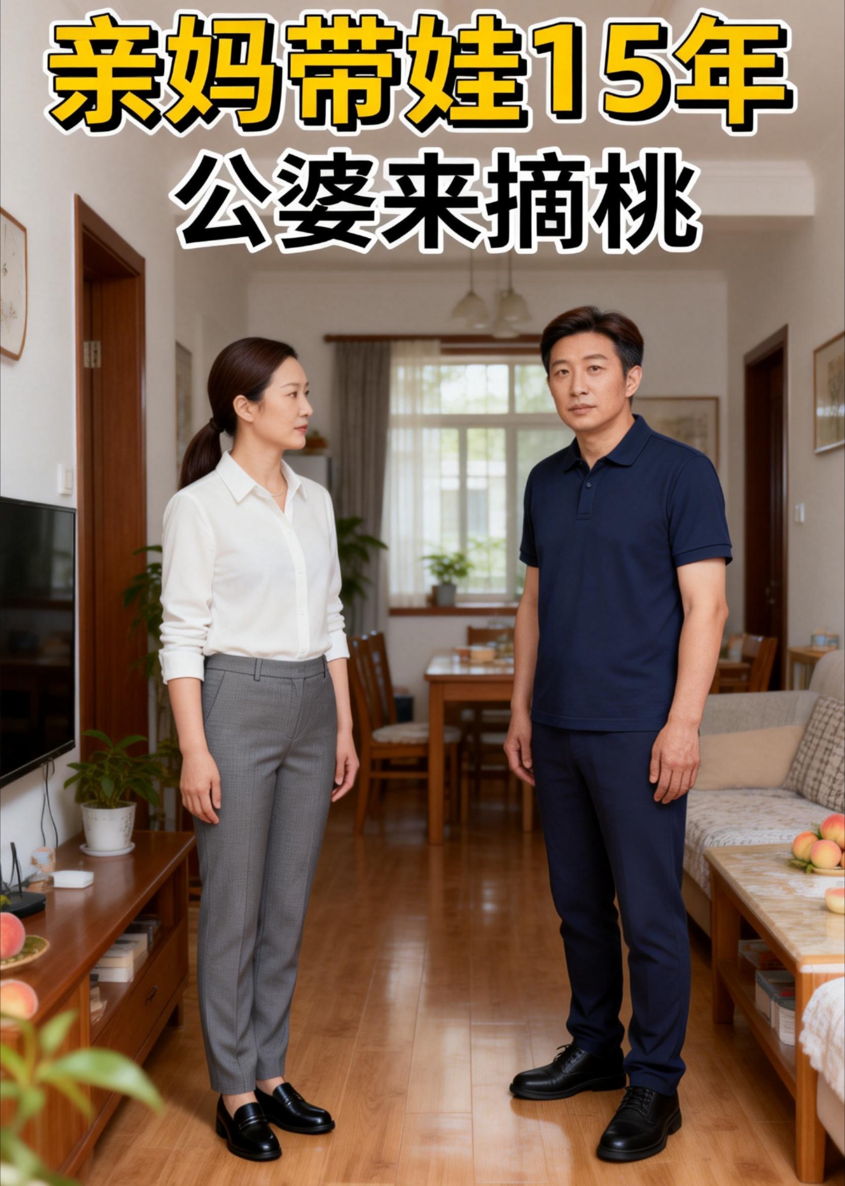 亲妈带娃15年公婆来摘桃