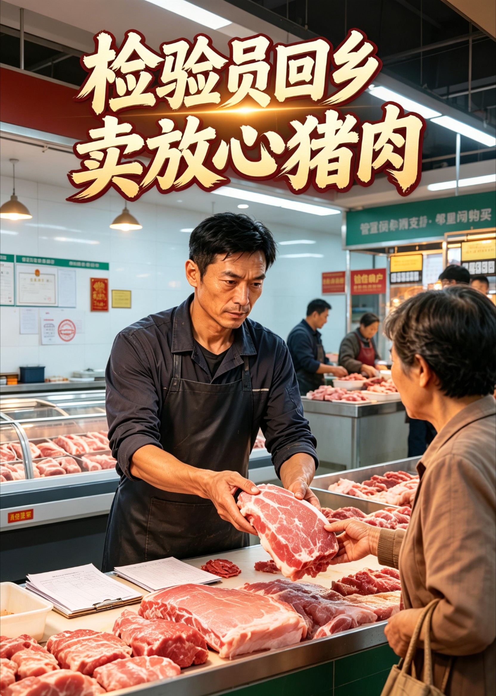 检验员回乡卖放心猪肉
