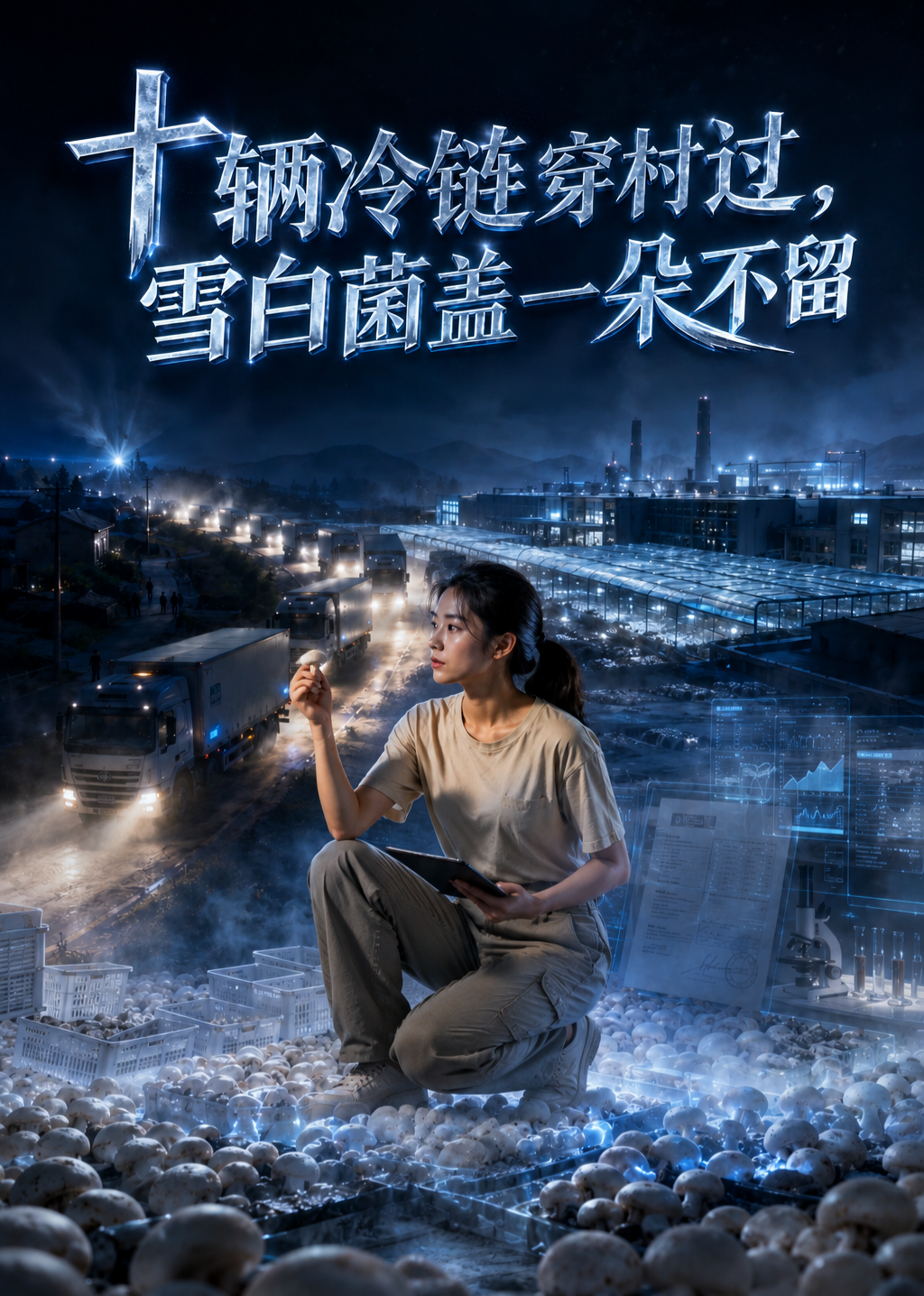 十辆冷链穿村过，雪白菌盖一朵不留