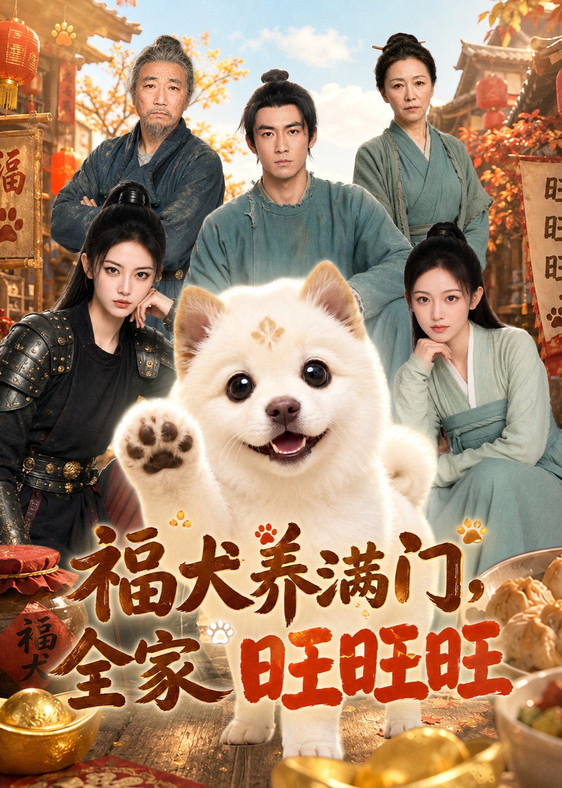 福犬养满门，全家旺旺旺