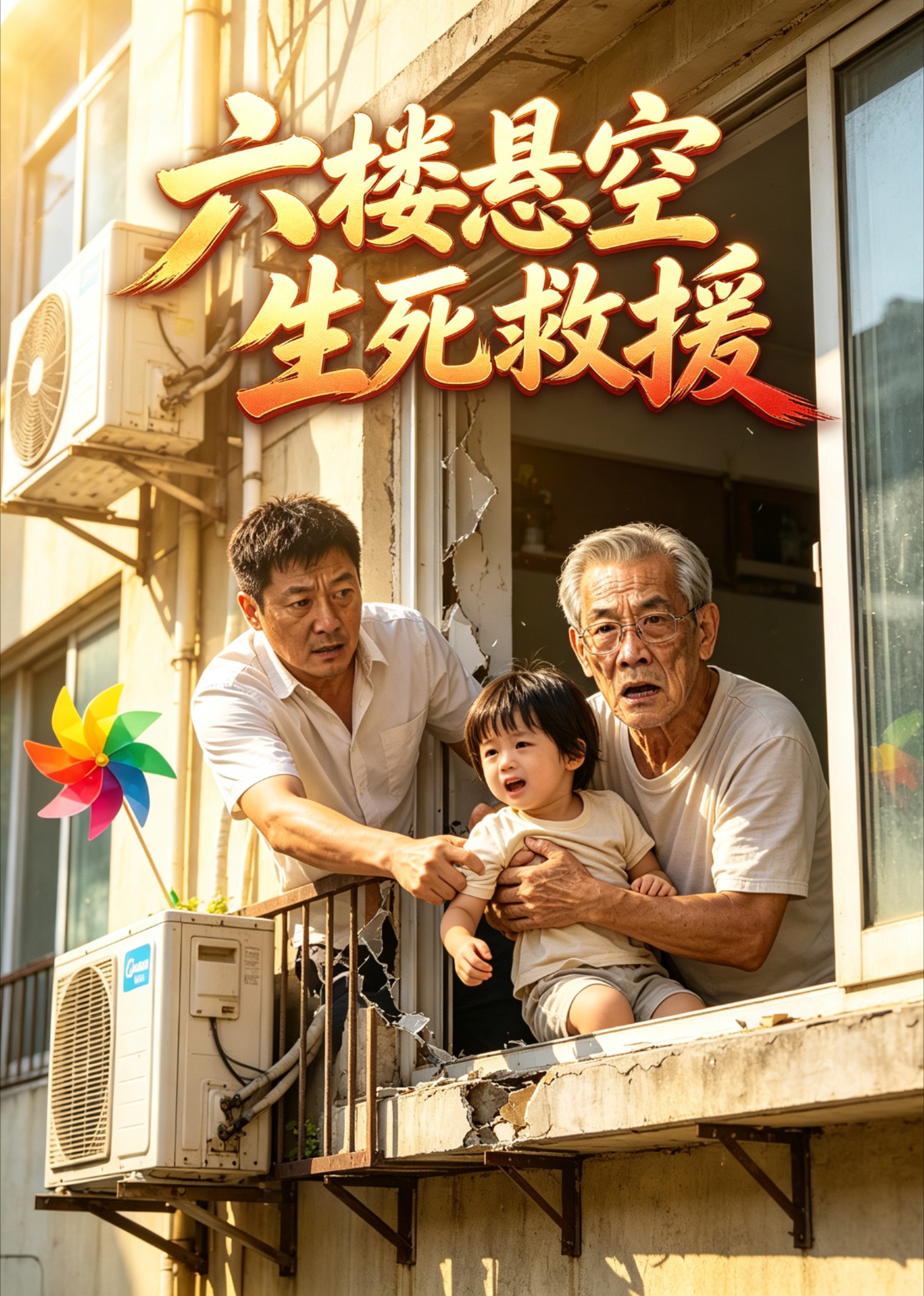 六楼悬空生死救援
