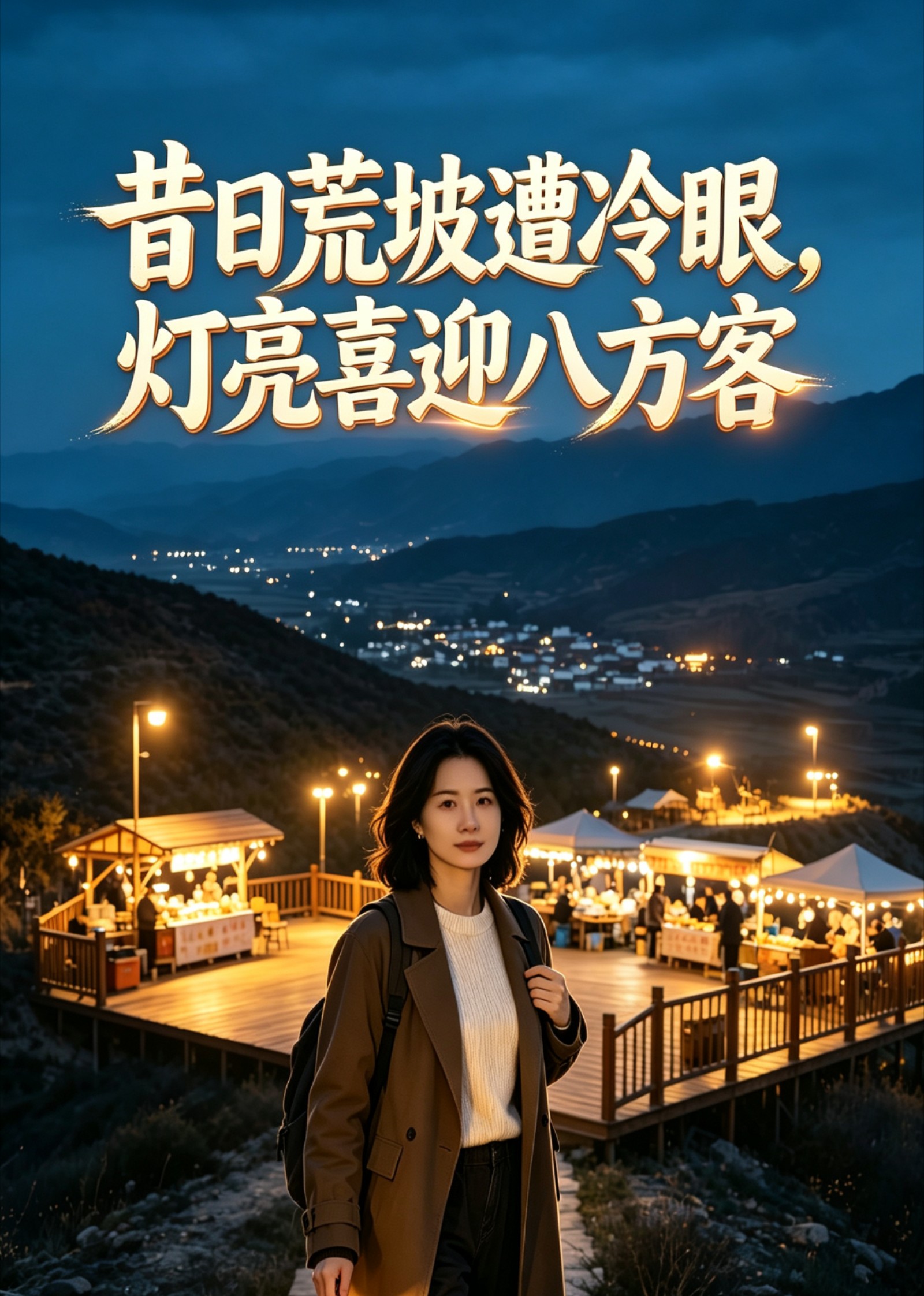 昔日荒坡遭冷眼，灯亮喜迎八方客