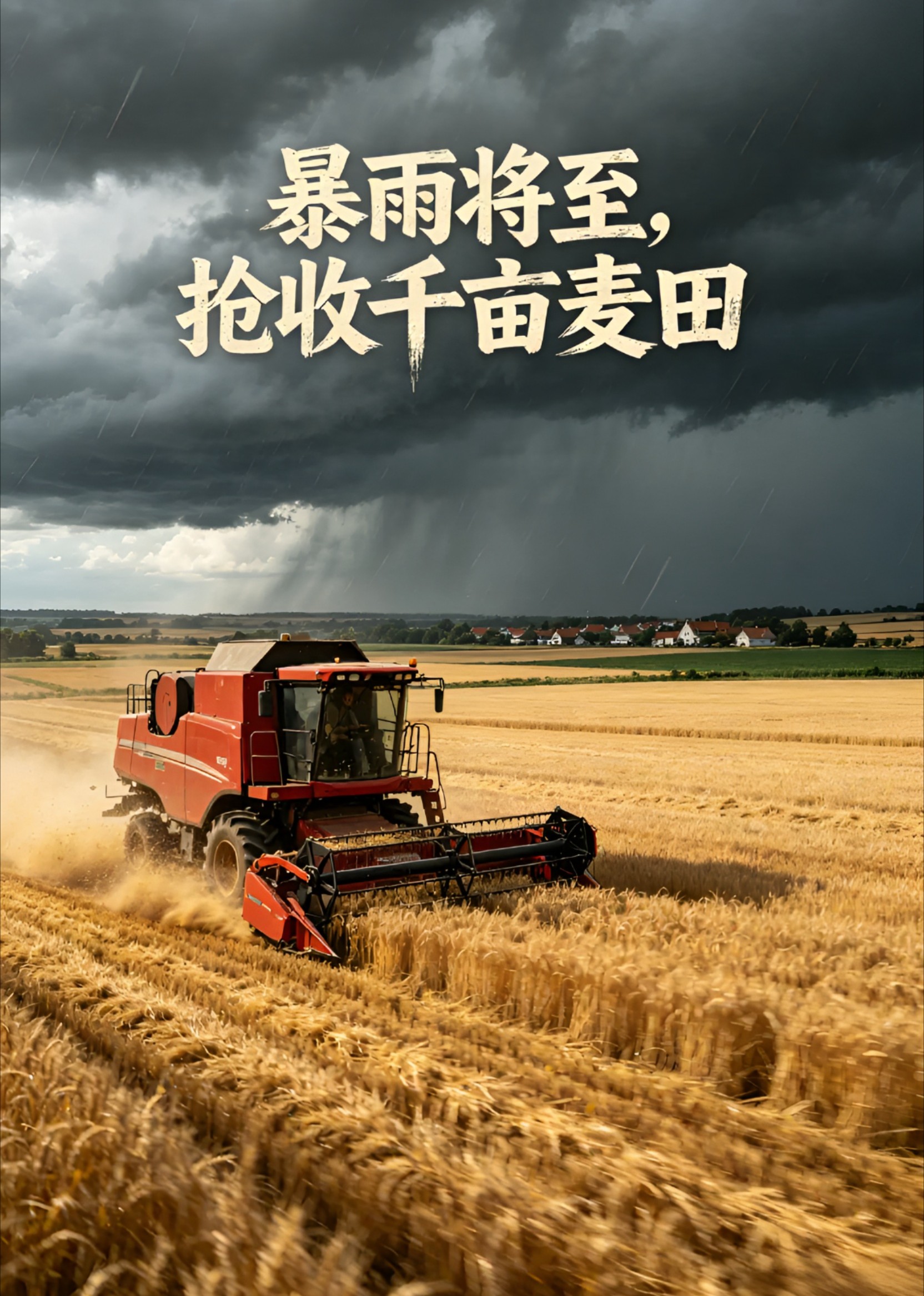 暴雨将至，抢收千亩麦田