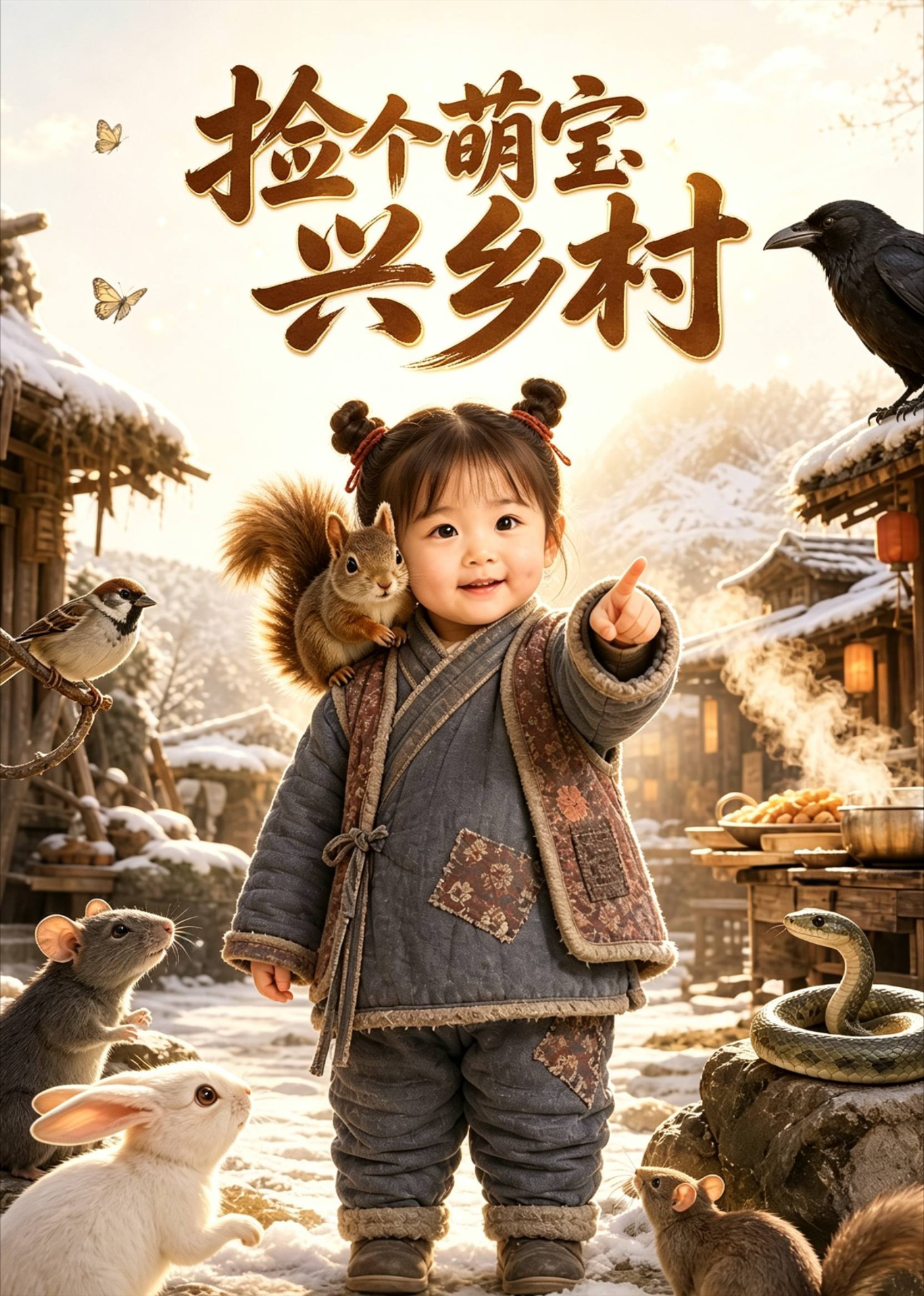 捡个萌宝兴乡村封面图
