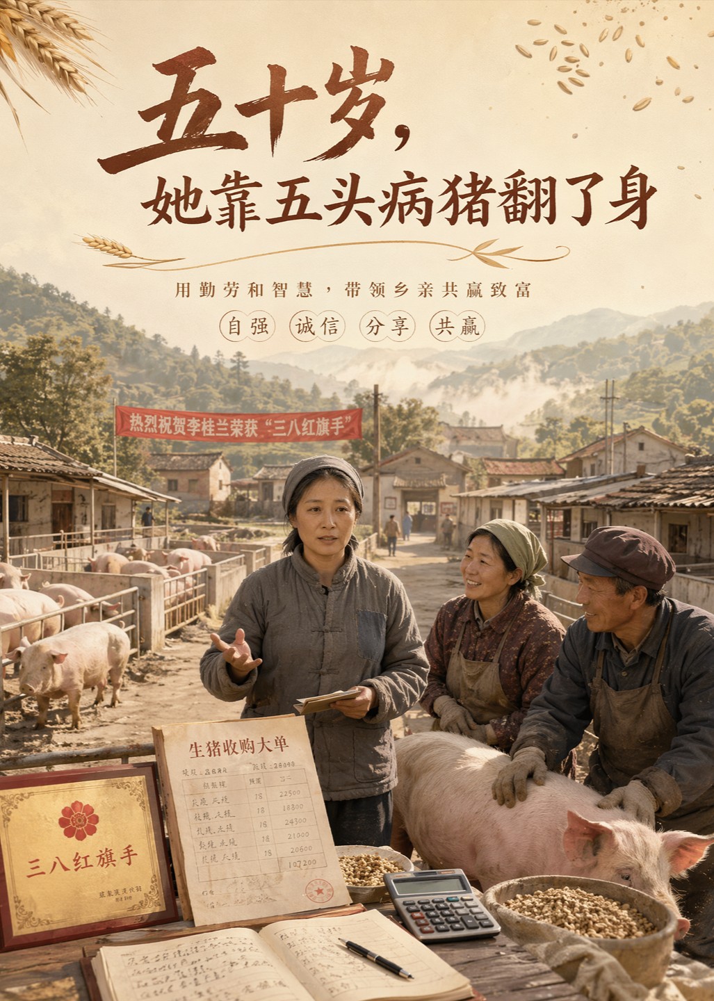 五十岁，她靠五头病猪翻了身