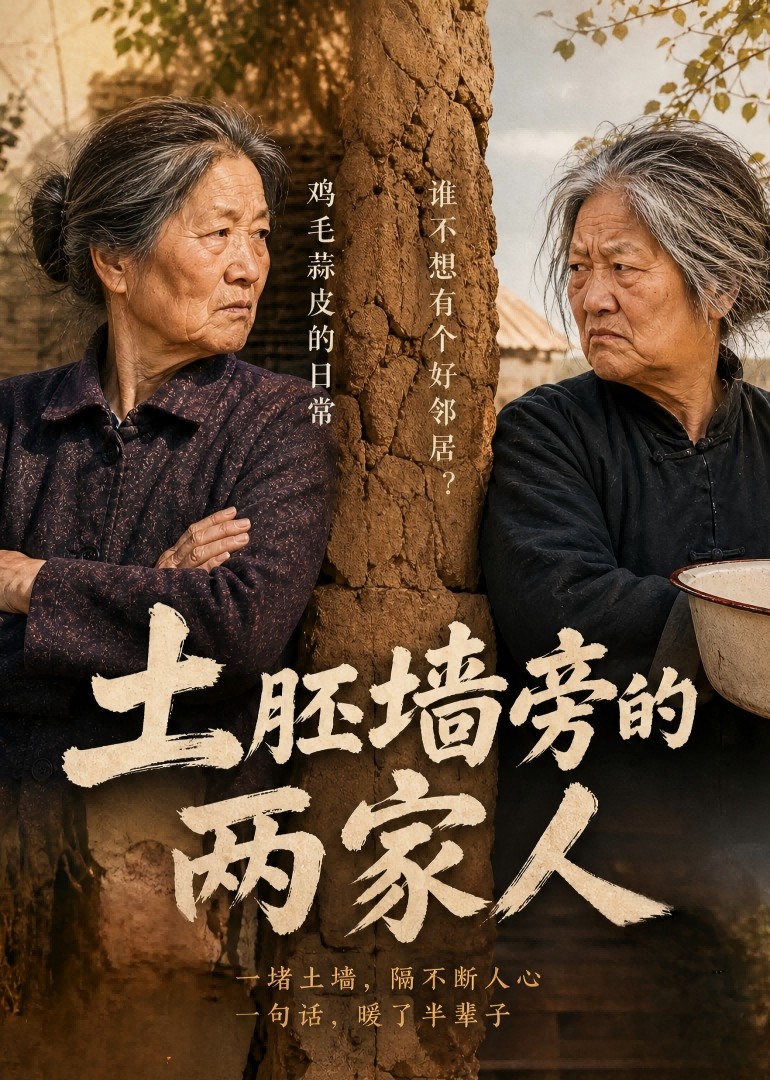 土胚墙旁的两家人