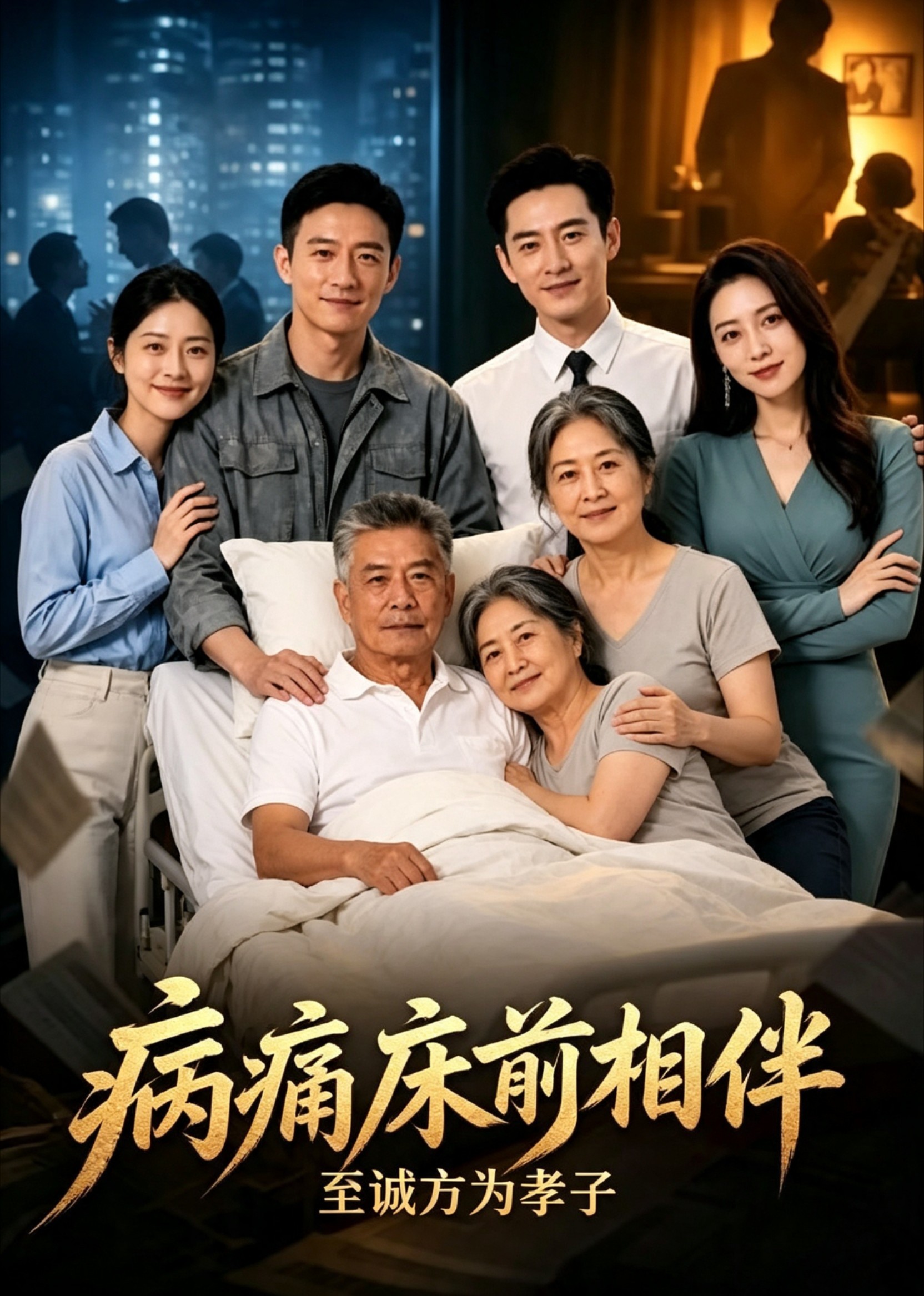 病痛床前相伴，至诚方为孝子