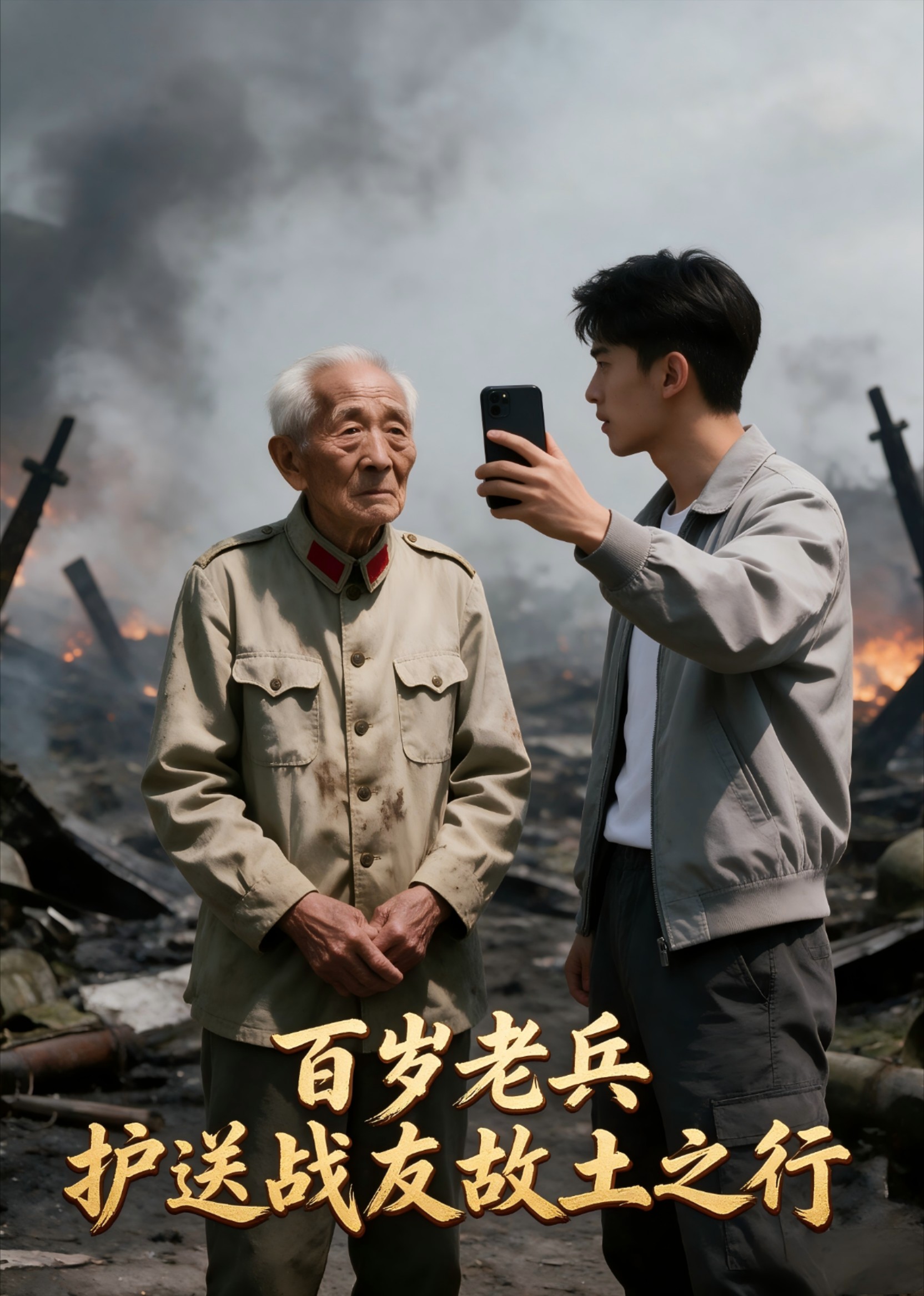 百岁老兵护送战友故土之行