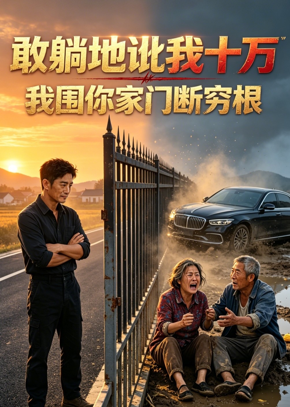 敢躺地讹我十万我围你家门断穷根