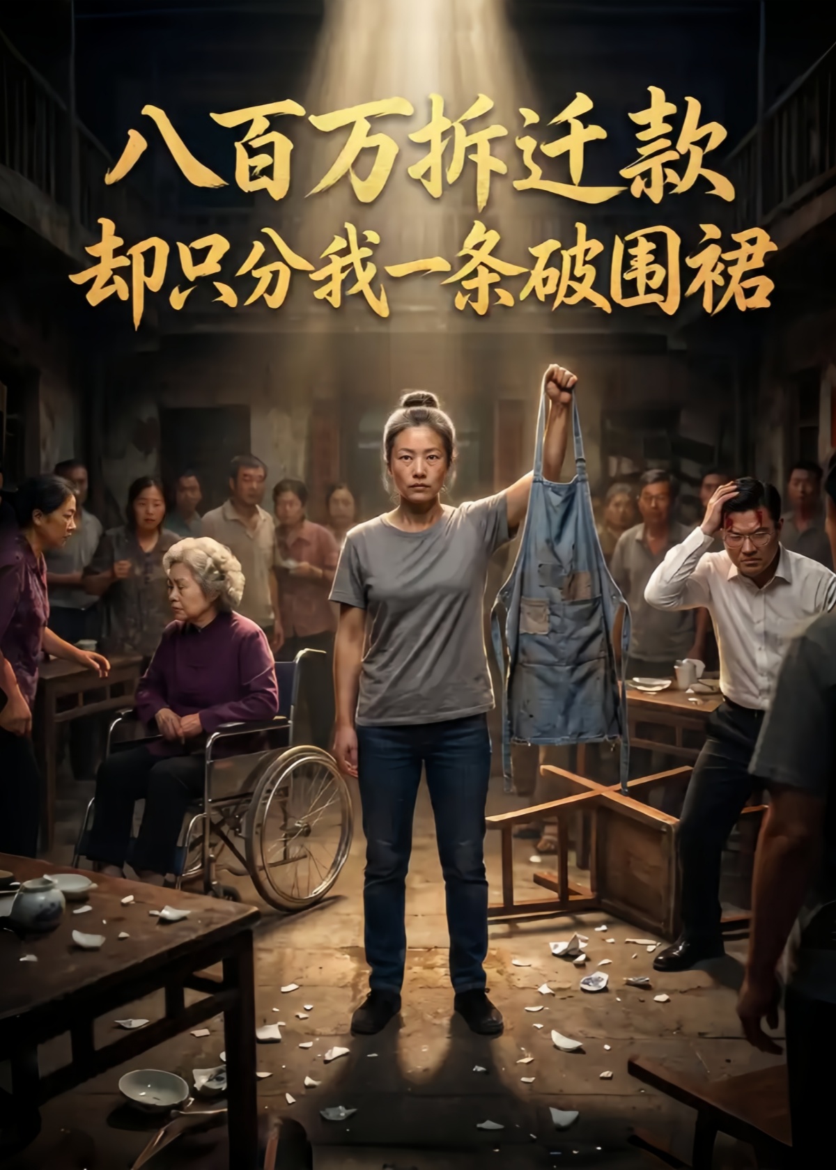 八百万拆迁款，却只分我一条破围裙