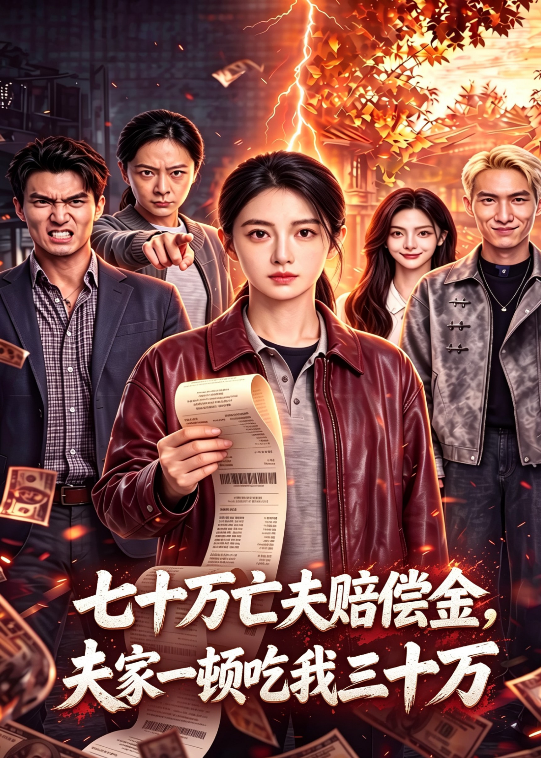 七十万亡夫赔偿金，夫家一顿吃我三十万封面图