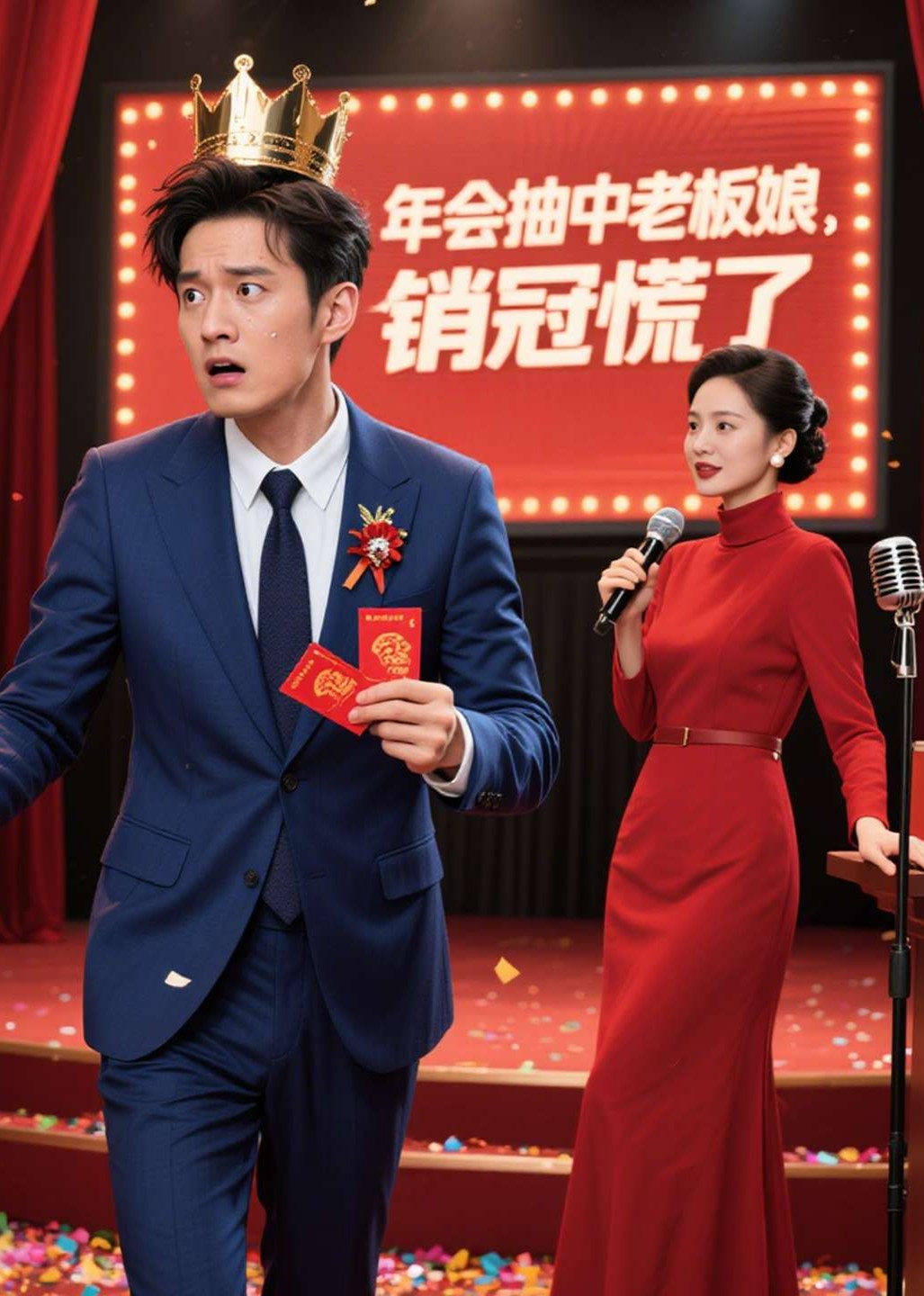 年会抽中老板娘，销冠慌了