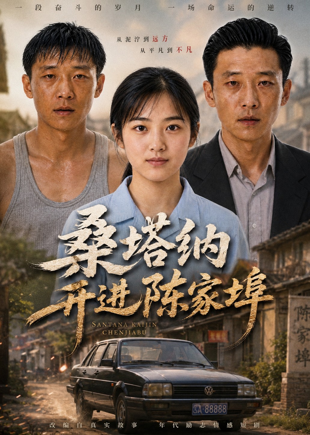桑塔纳开进陈家埠