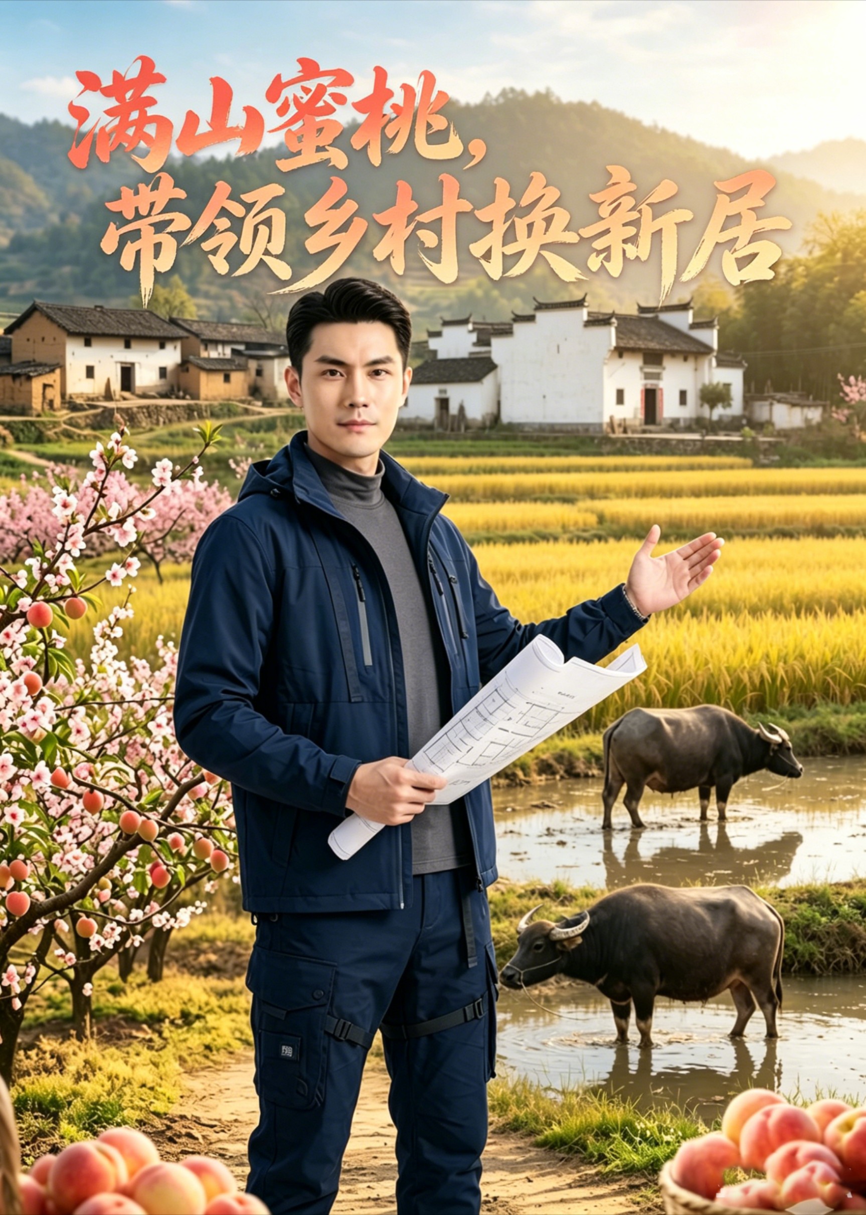 满山蜜桃，带领乡村换新居