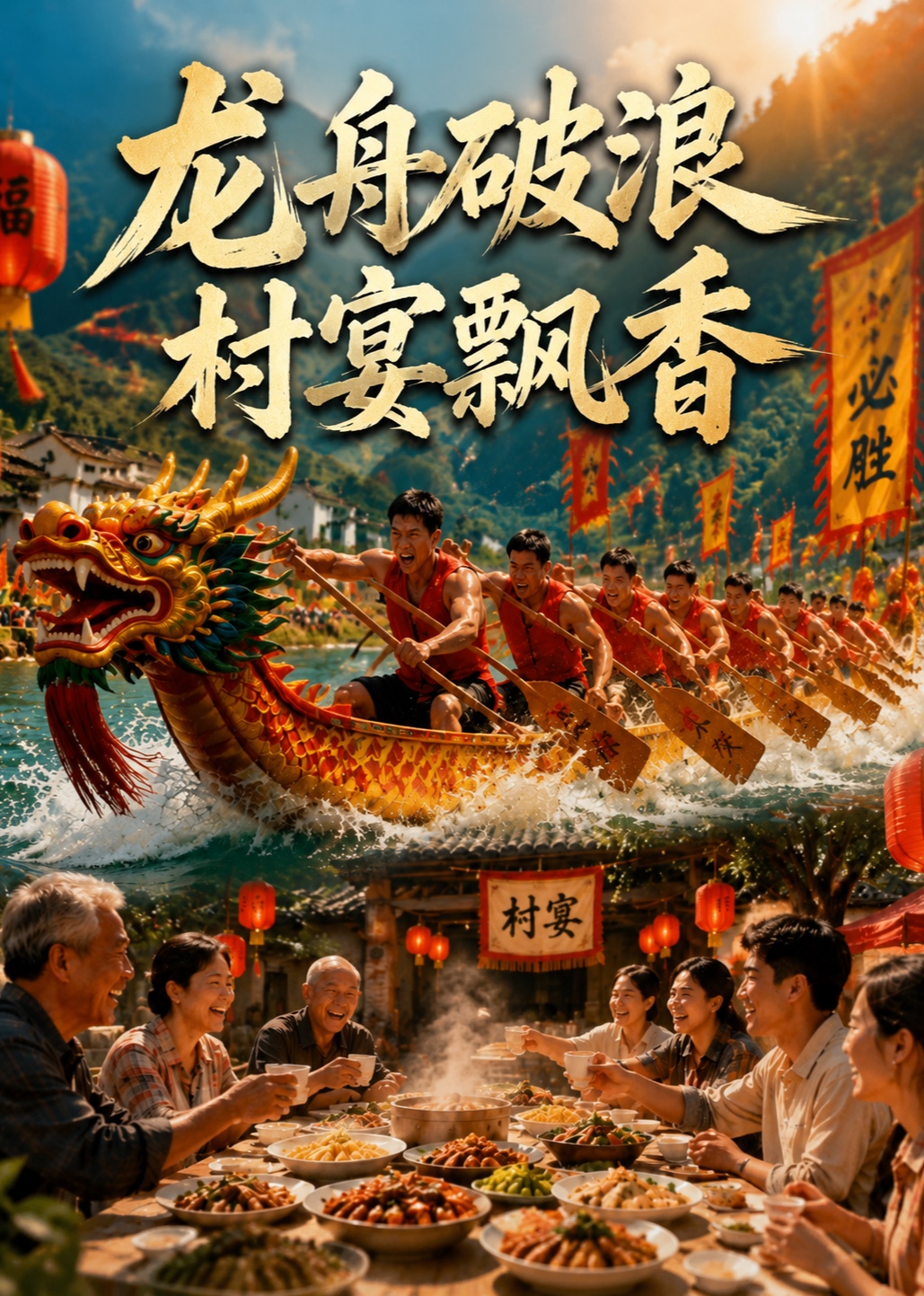龙舟破浪，村宴飘香