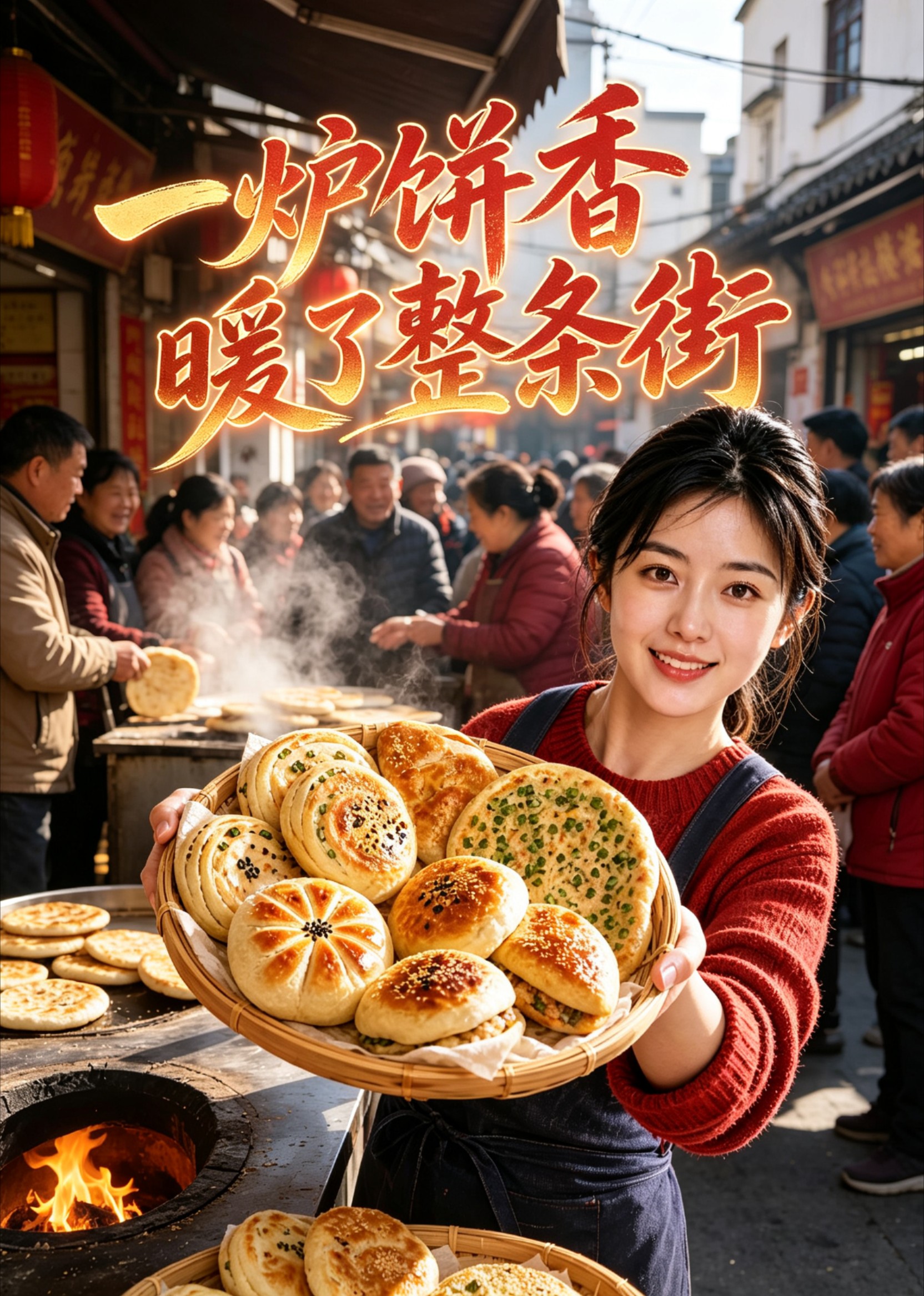 一炉饼香暖了整条街