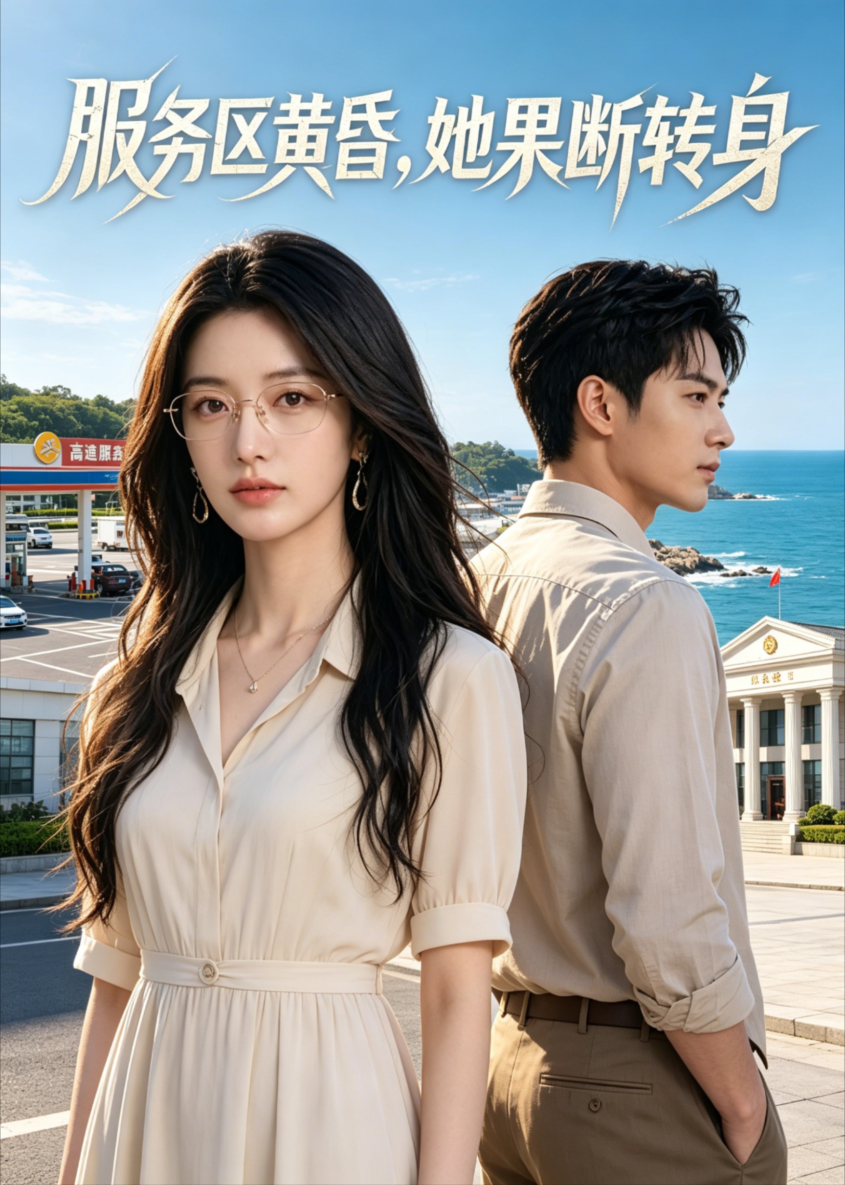 服务区黄昏，她果断转身