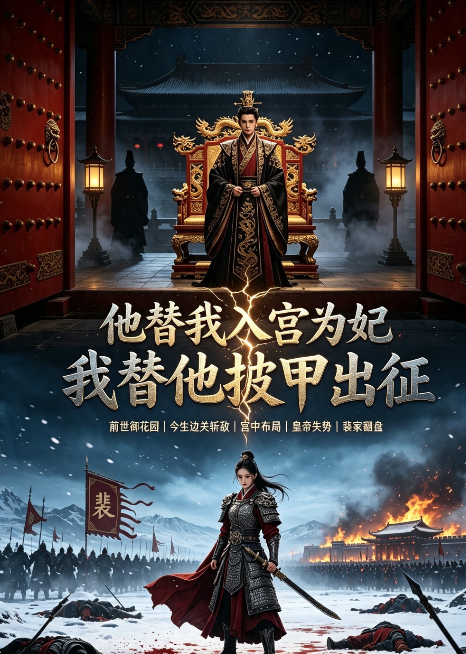 他替我入宫为妃，我替他披甲出征
