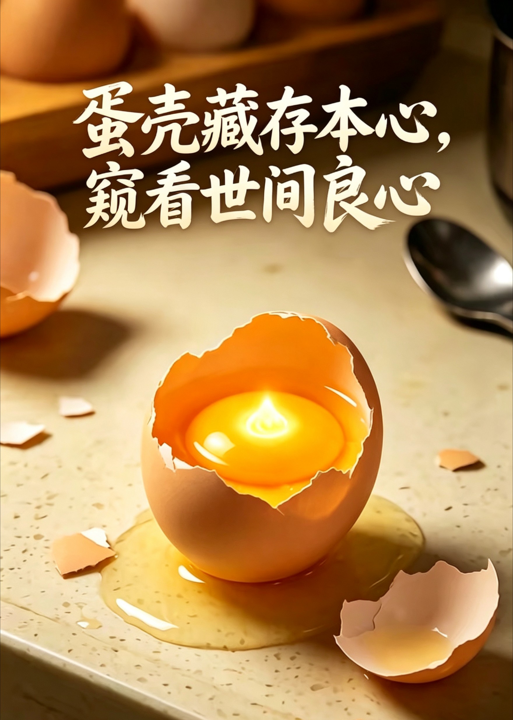 蛋壳藏存本心，窥看世间良心