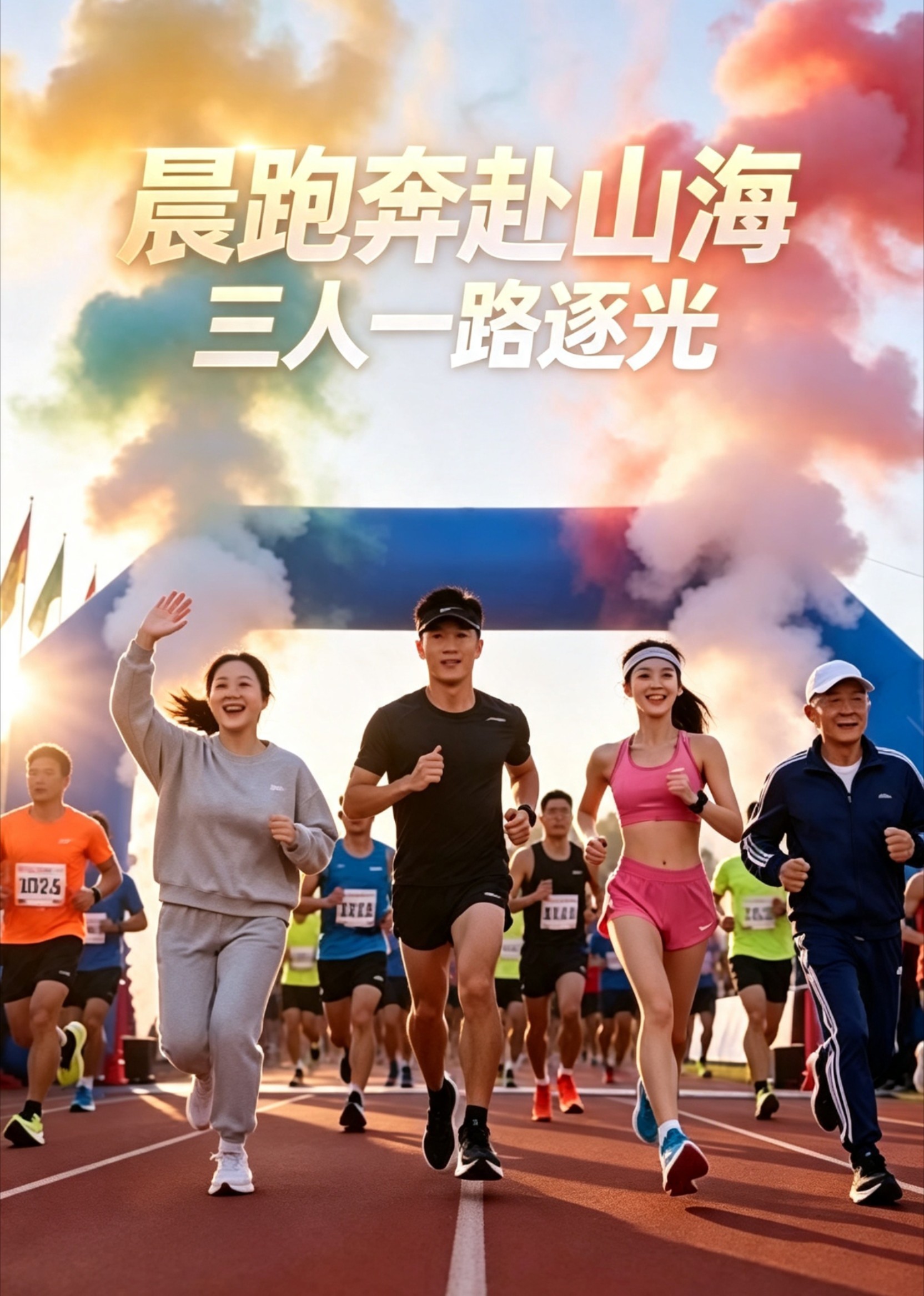 晨跑奔赴山海，三人一路逐光