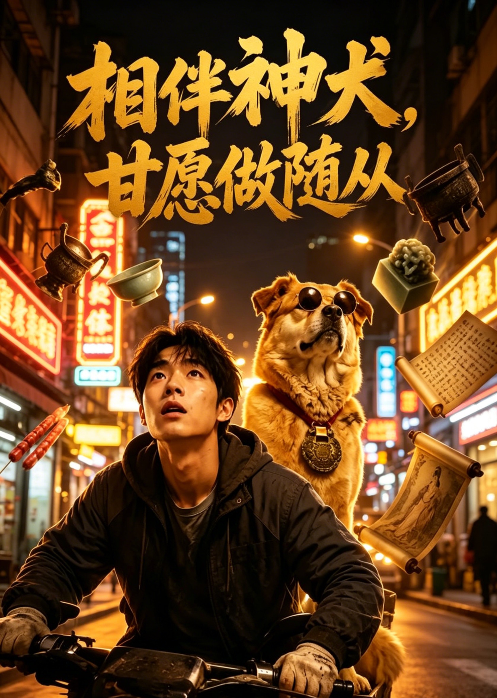 相伴神犬，甘愿做随从