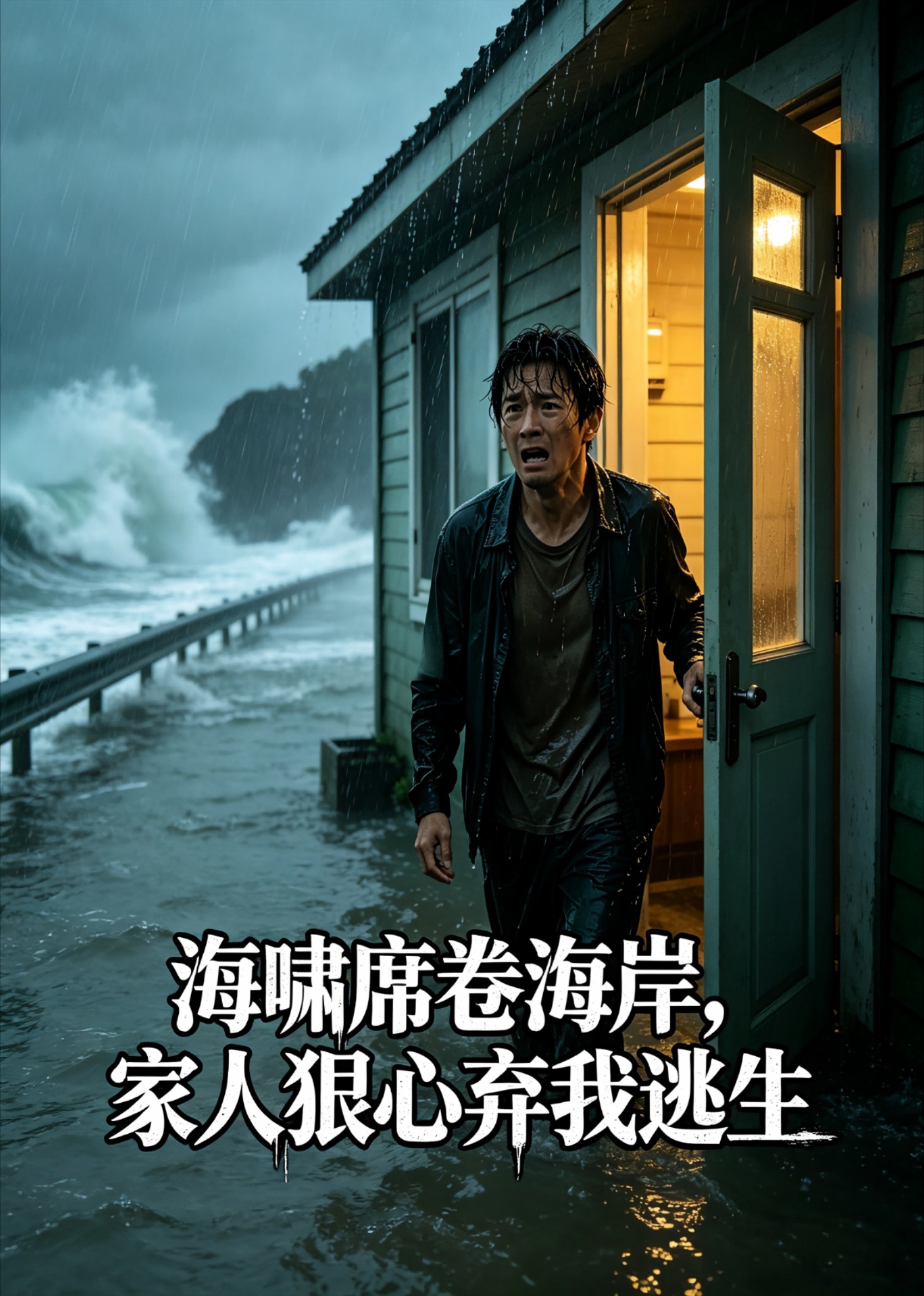 海啸席卷海岸，家人狠心弃我逃生