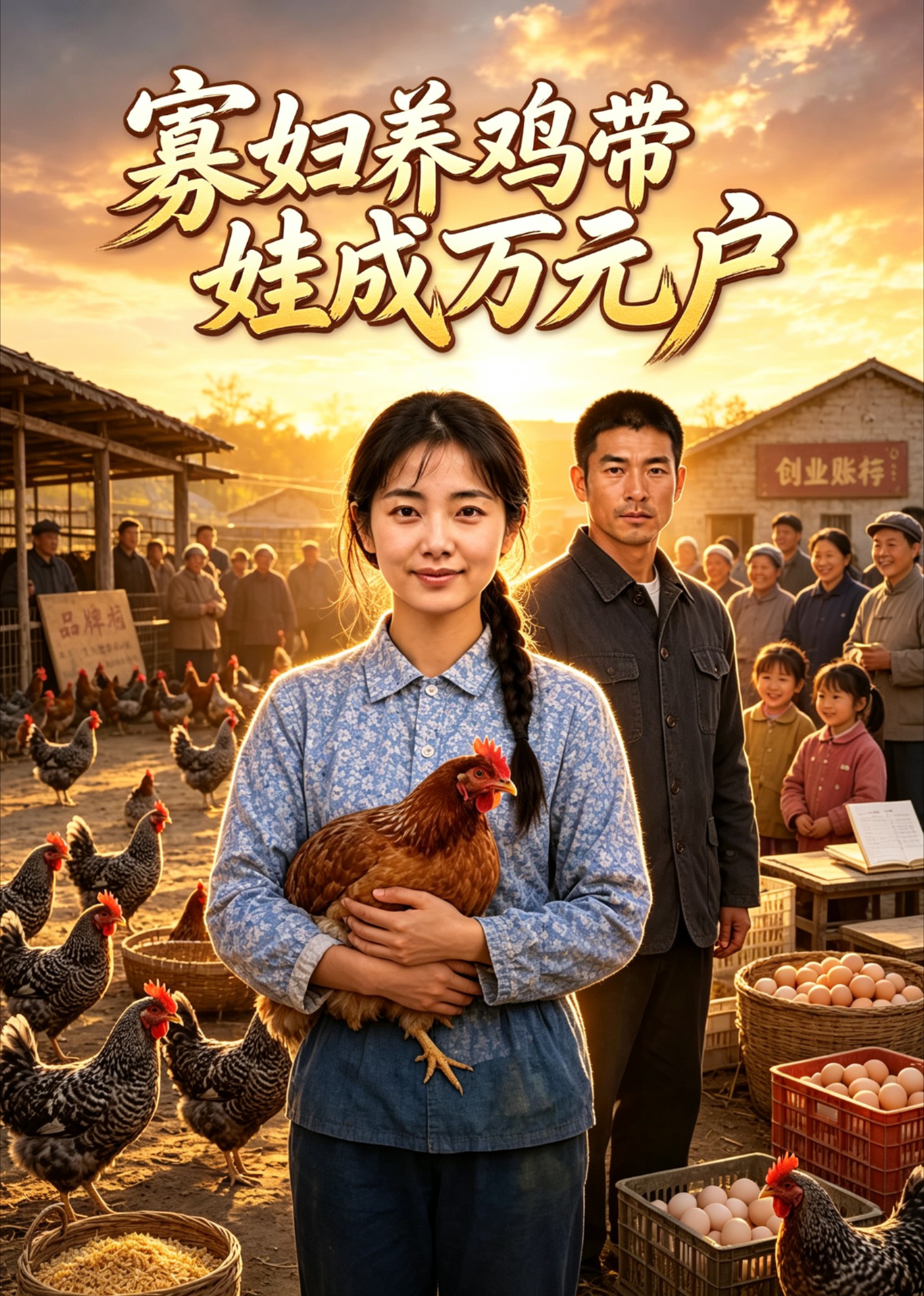 寡妇养鸡带娃成万元户