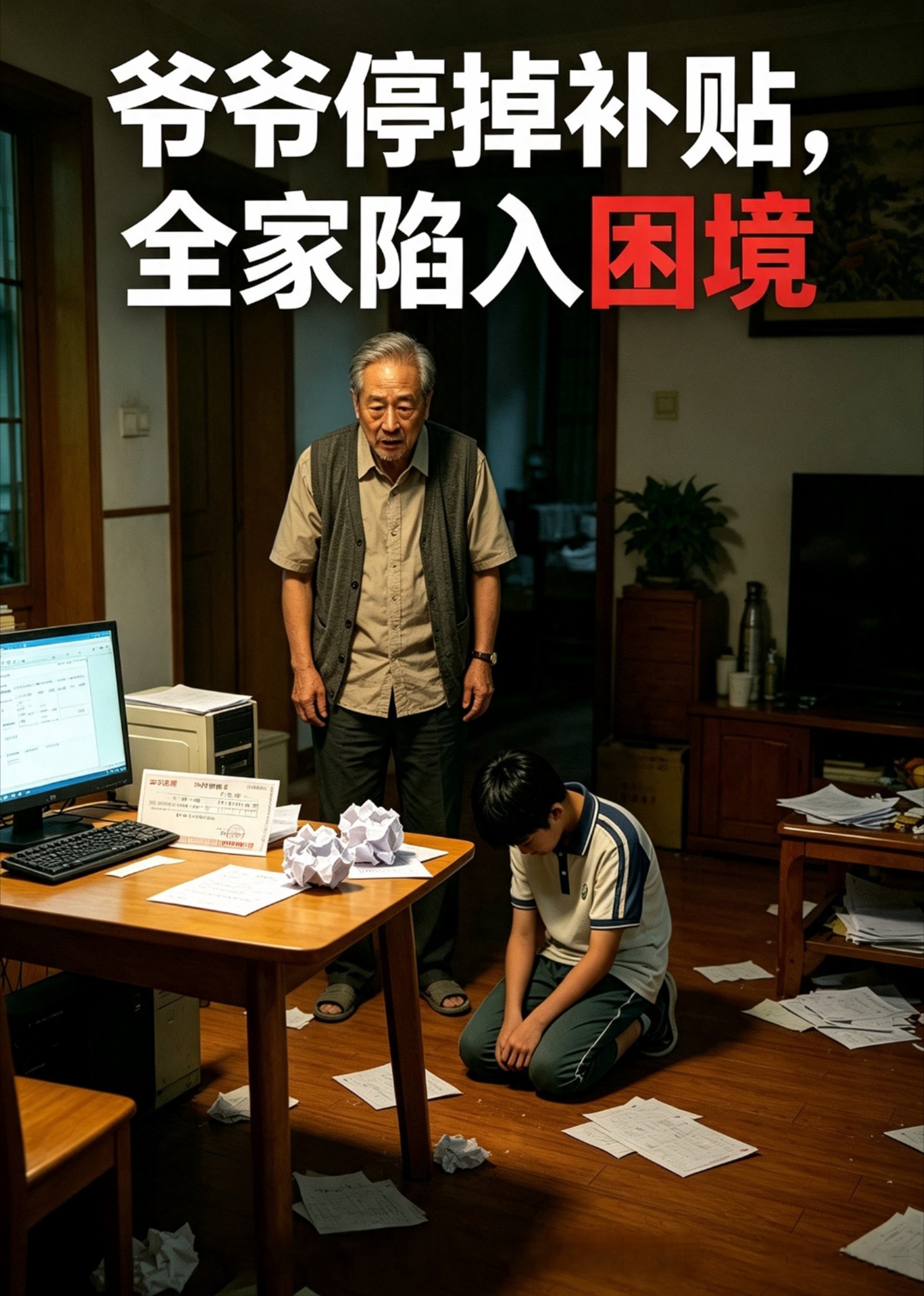 爷爷停掉补贴，全家陷入困境封面图