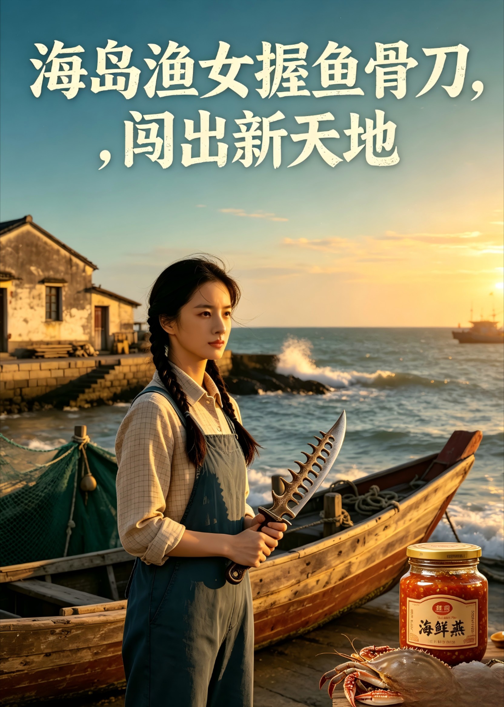 海岛渔女握鱼骨刀，闯出新天地封面图