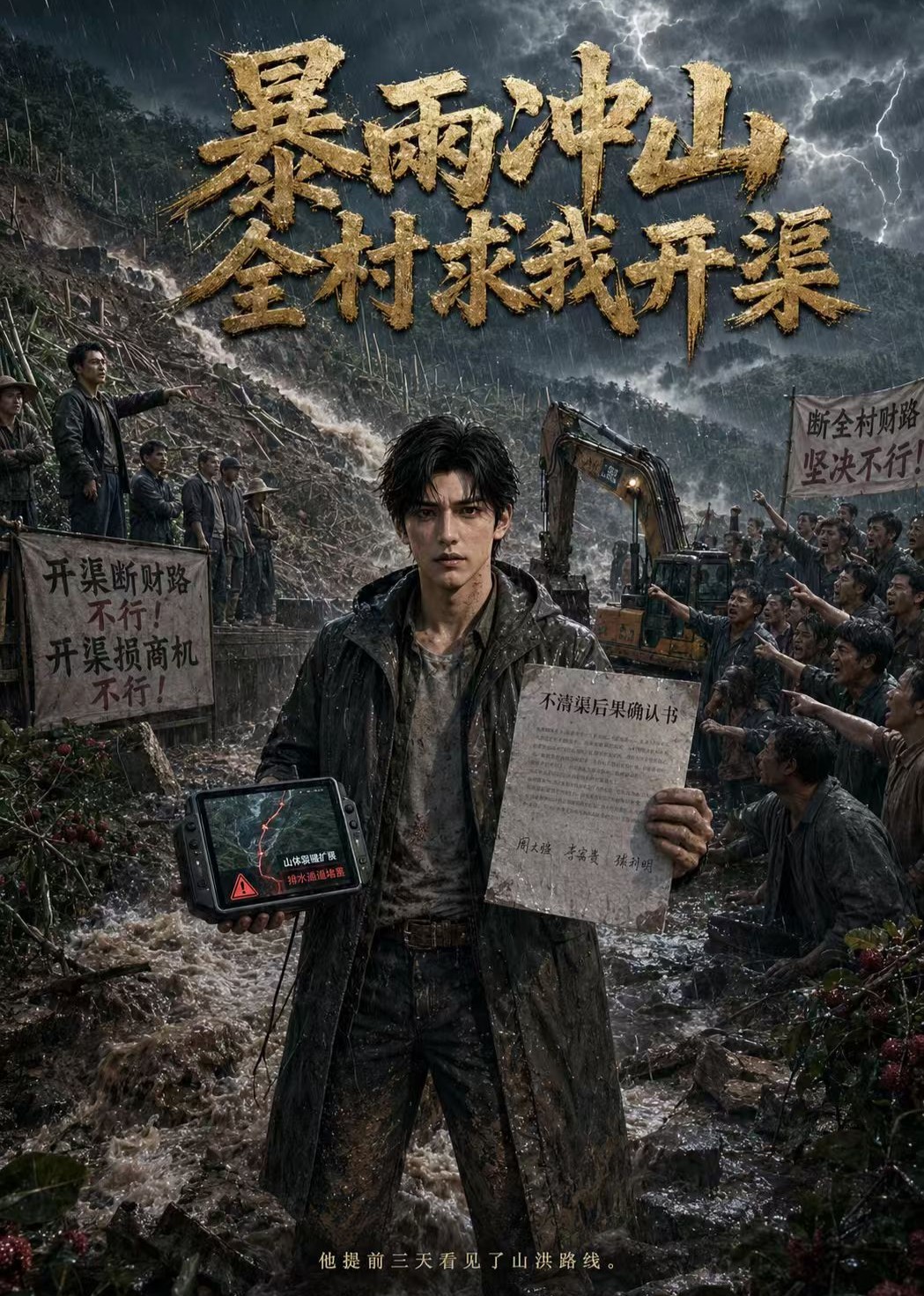 暴雨冲山，全村求我开渠