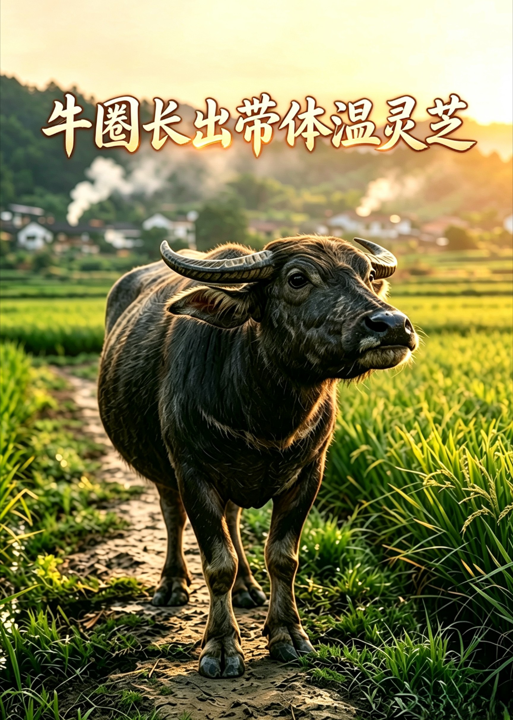 牛圈长出带体温灵芝