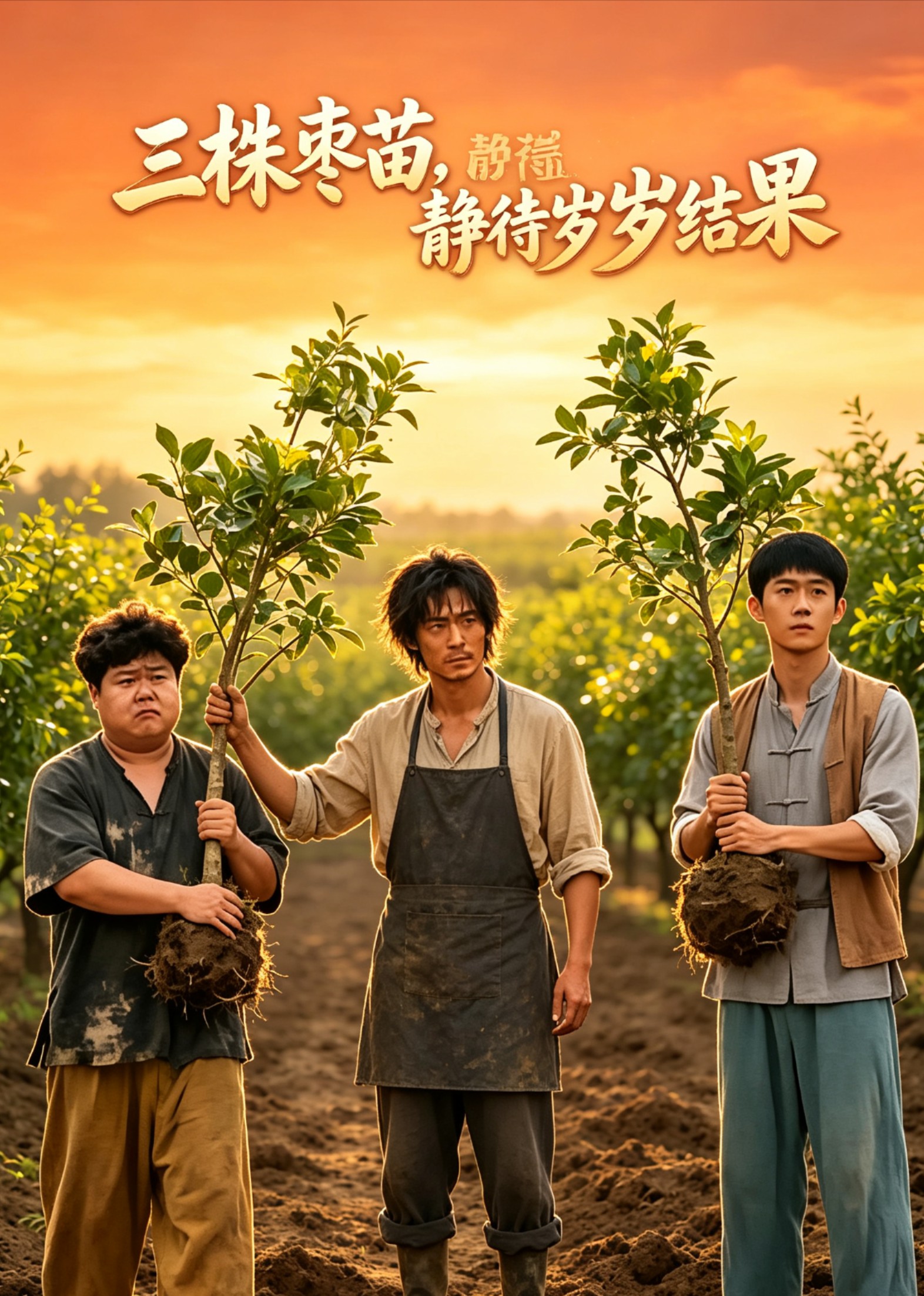 三株枣苗，静待岁岁结果
