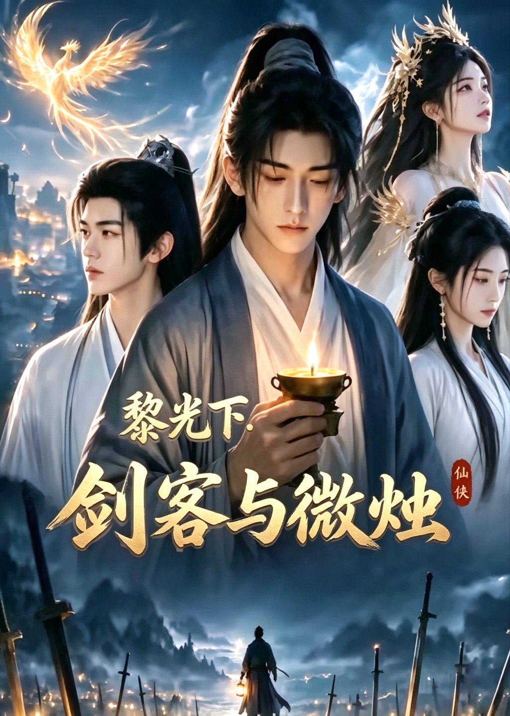 黎光下：剑客与烛光