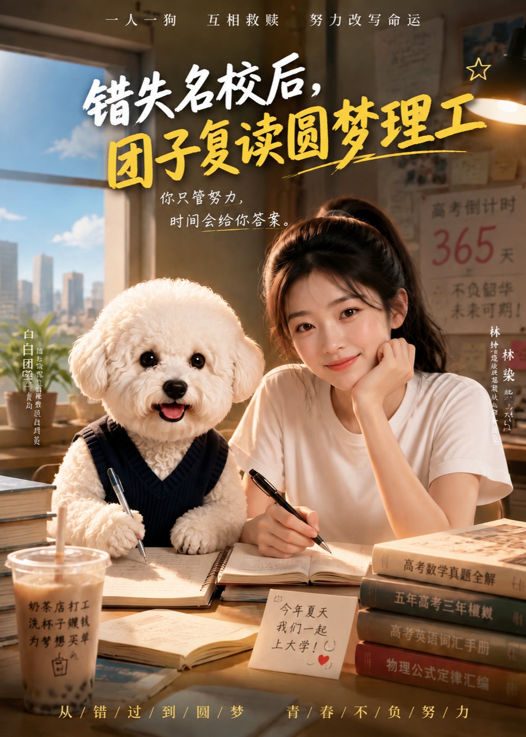 错失名校后，团子复读圆梦理工